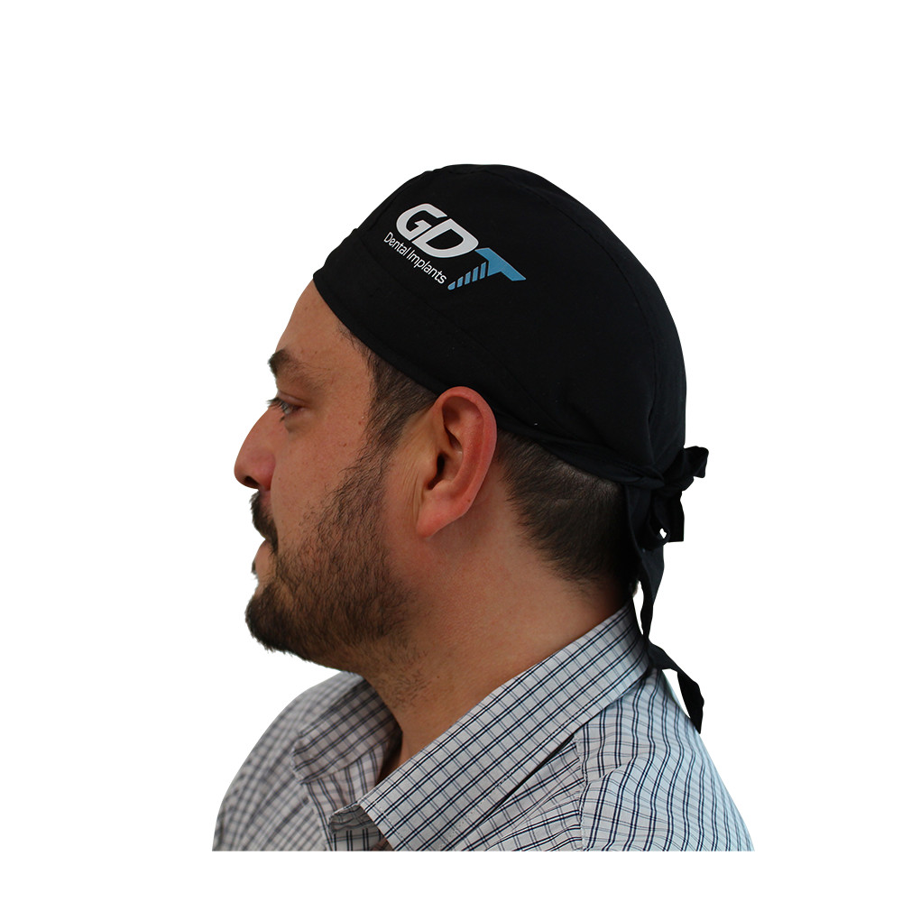 Dental Black Scrub Cap Breathable Unisex Reusable Washable Adjustable Hat