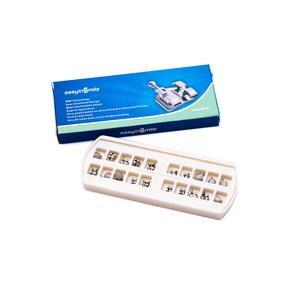 5/100Pk Dental Metal Brackets Orthodontic Mini Braces ROTH/MBT 022/018 Mesh Base