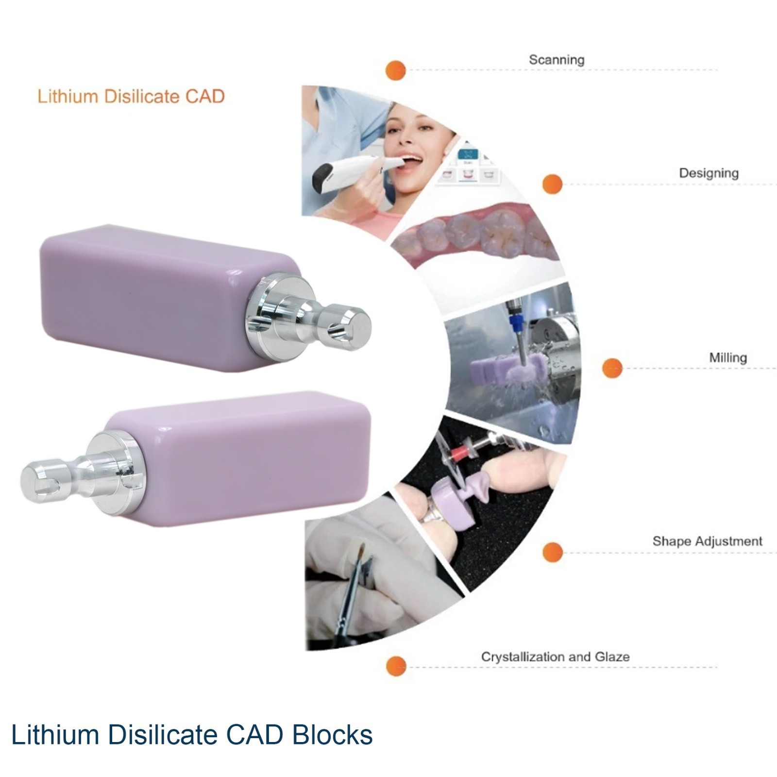 B40 LT Dental Lithium Disilicate Block Emax Ceramic Block CAD/CAM CEREC 4pcs/BOX