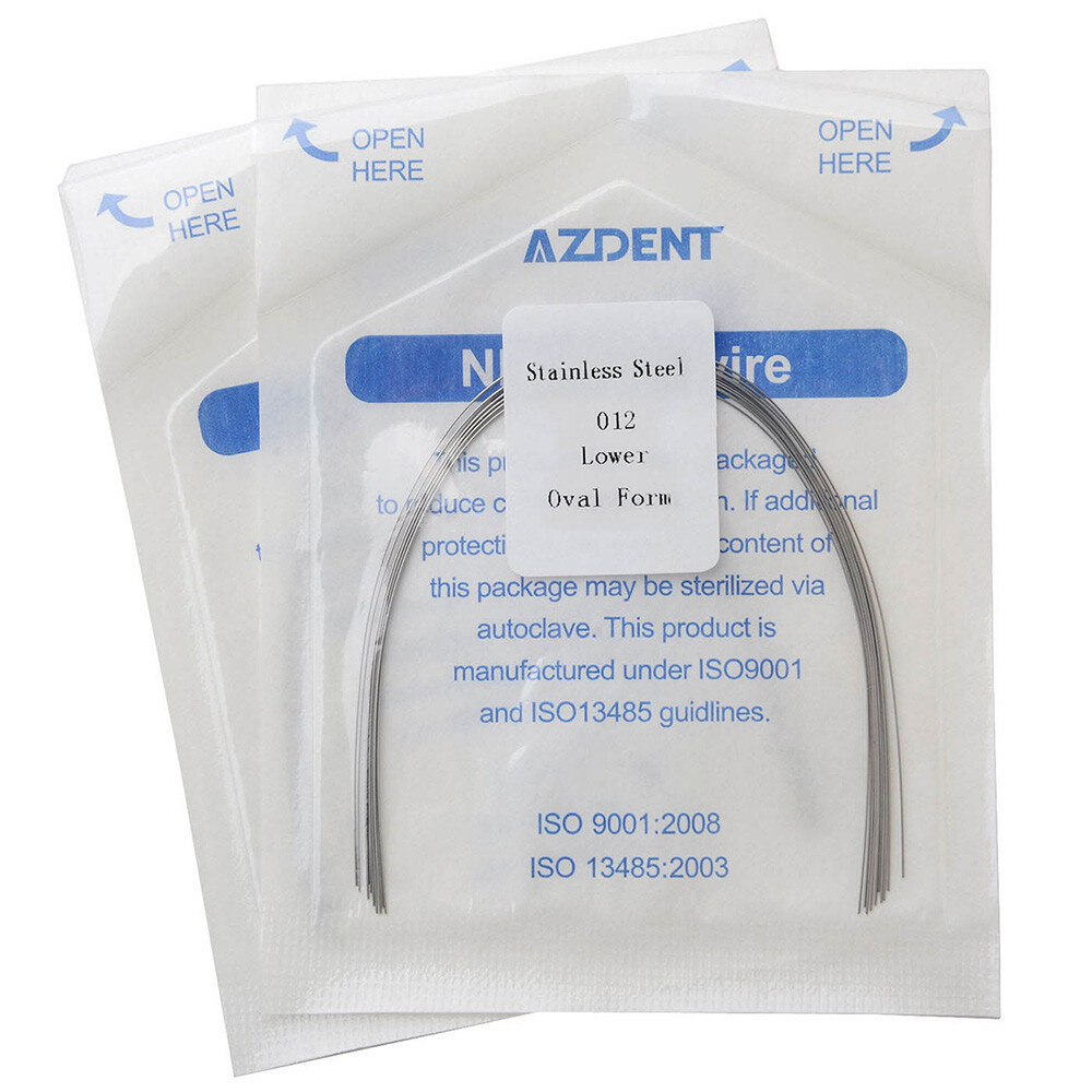 10pcs/Pack Dental Orthodontic Stainless Steel Oval Form Round Arch Wires AZDENT