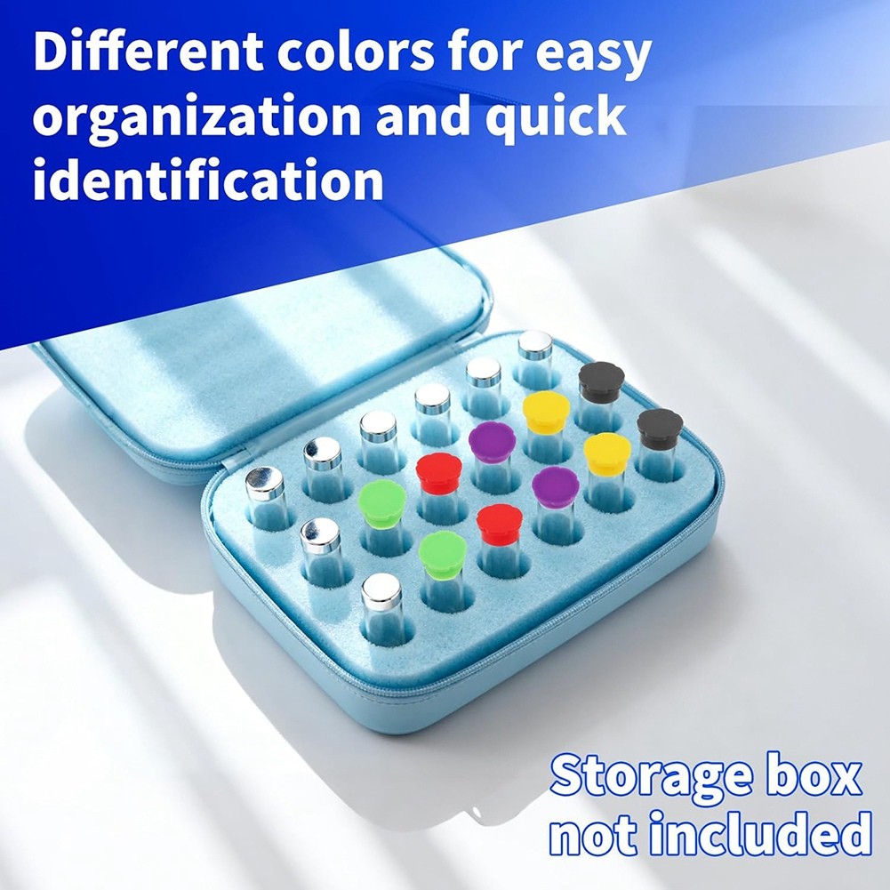 10pcs 3ml Glass Vial Caps, Multi-Color Rubber Leakproof & Reusable Lids3655