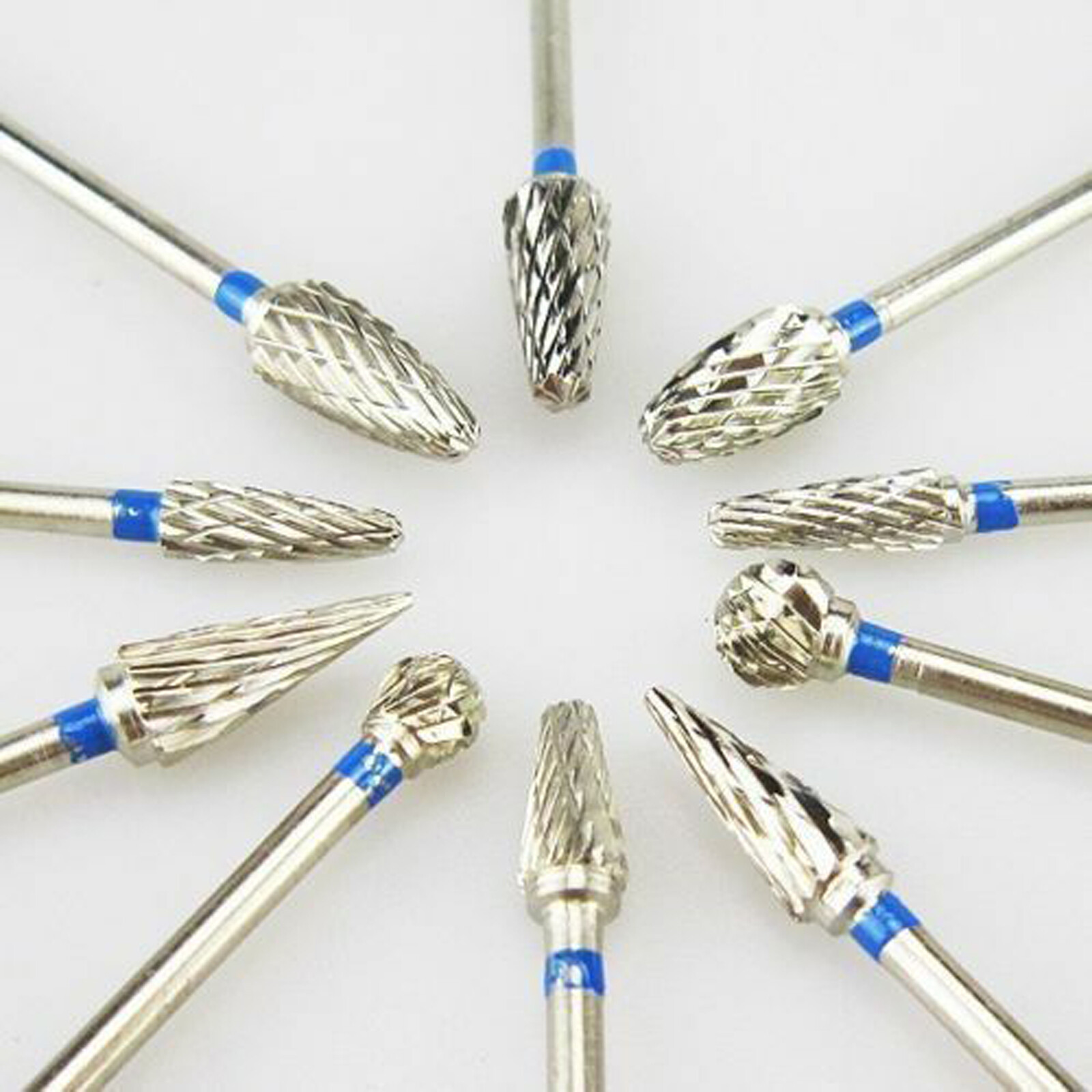 Dental Lab Polishing Bur Drills Tungsten Steel Carbide Burs Burrs 2.35MM 6 Types