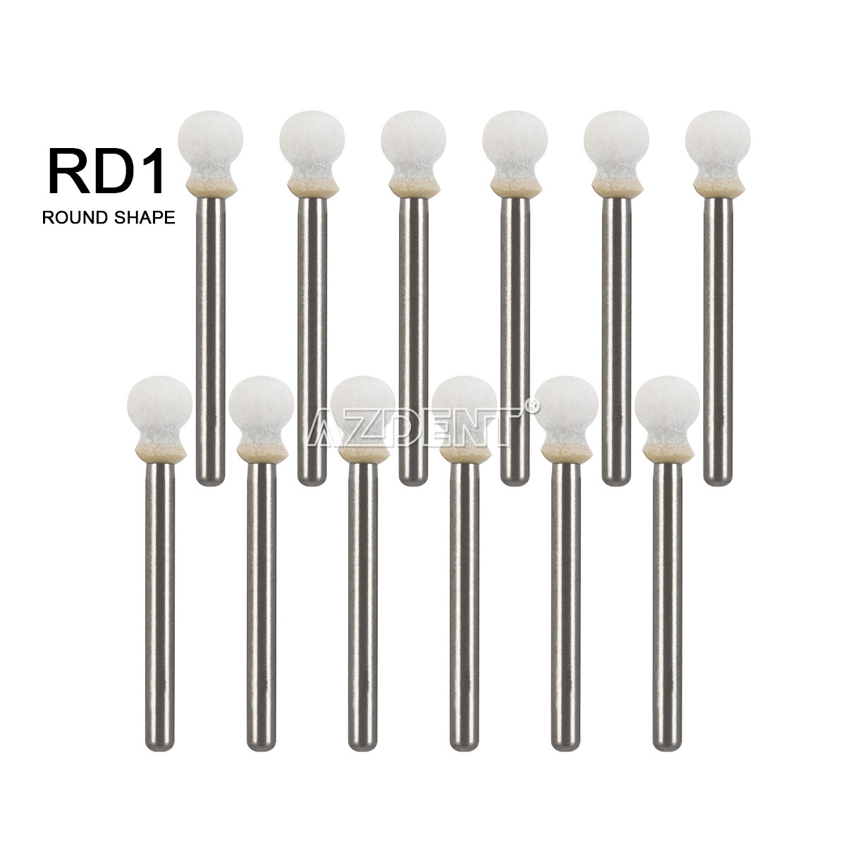 Dental White Polishing Stones Flame Cone Shape FG Burs Arkansas Stone