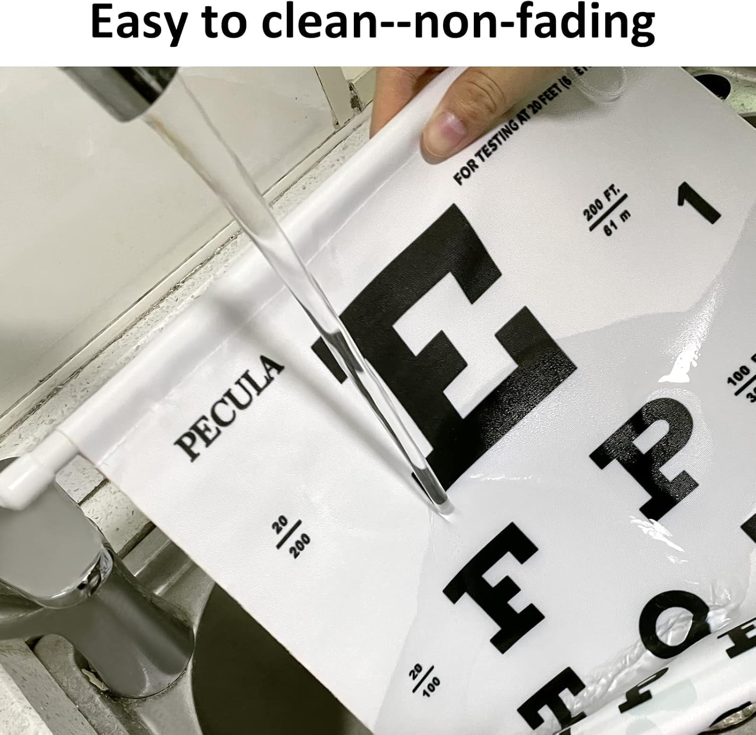 Eye Chart, Snellen Eye Chart, Canvas Wall Chart Non-Reflective, Hang Wooden Fram