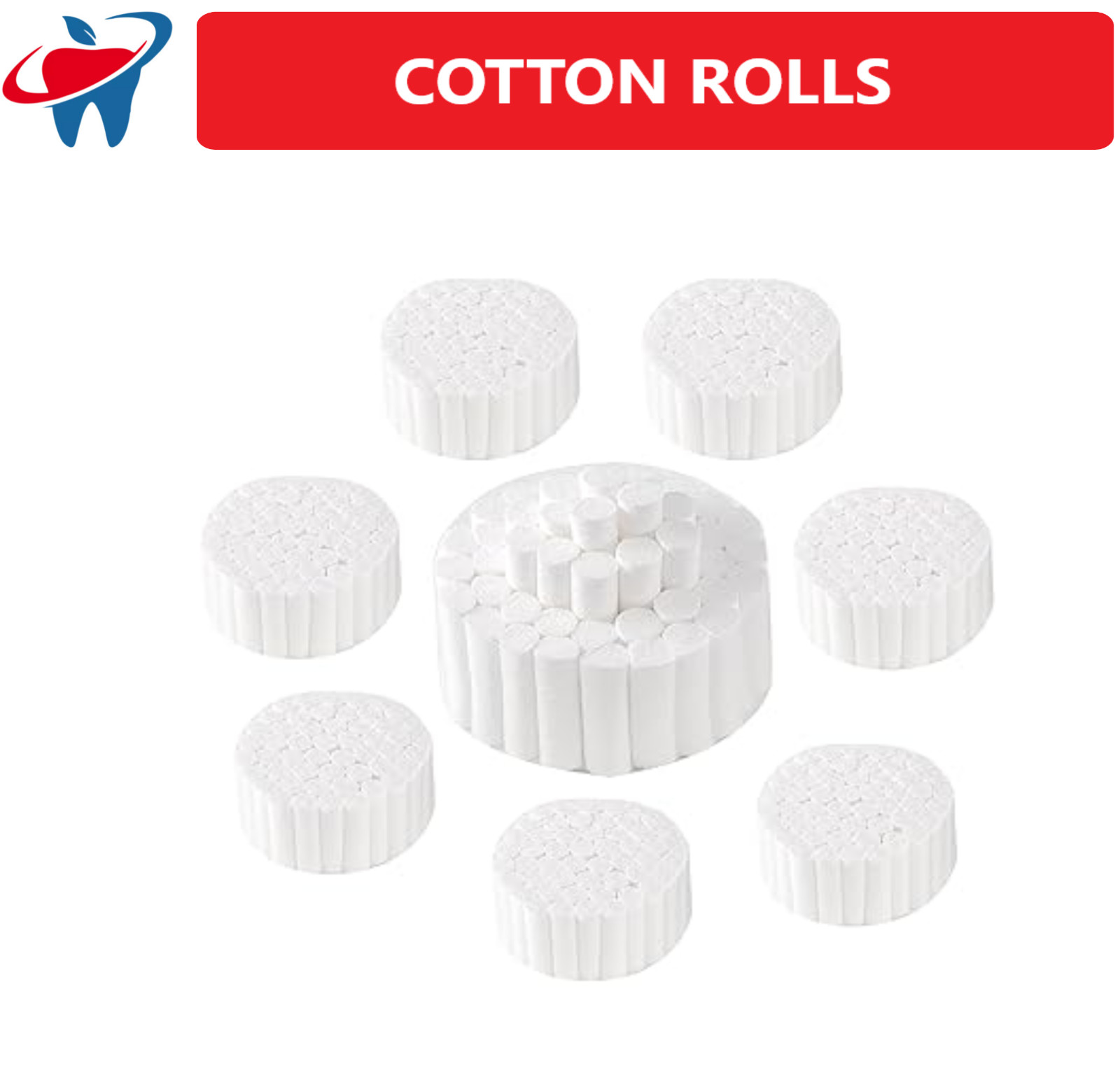 50 pcs -2000/Box Dental COTTON ROLLS #2 MEDIUM – or Round COTTON ROLL Holder