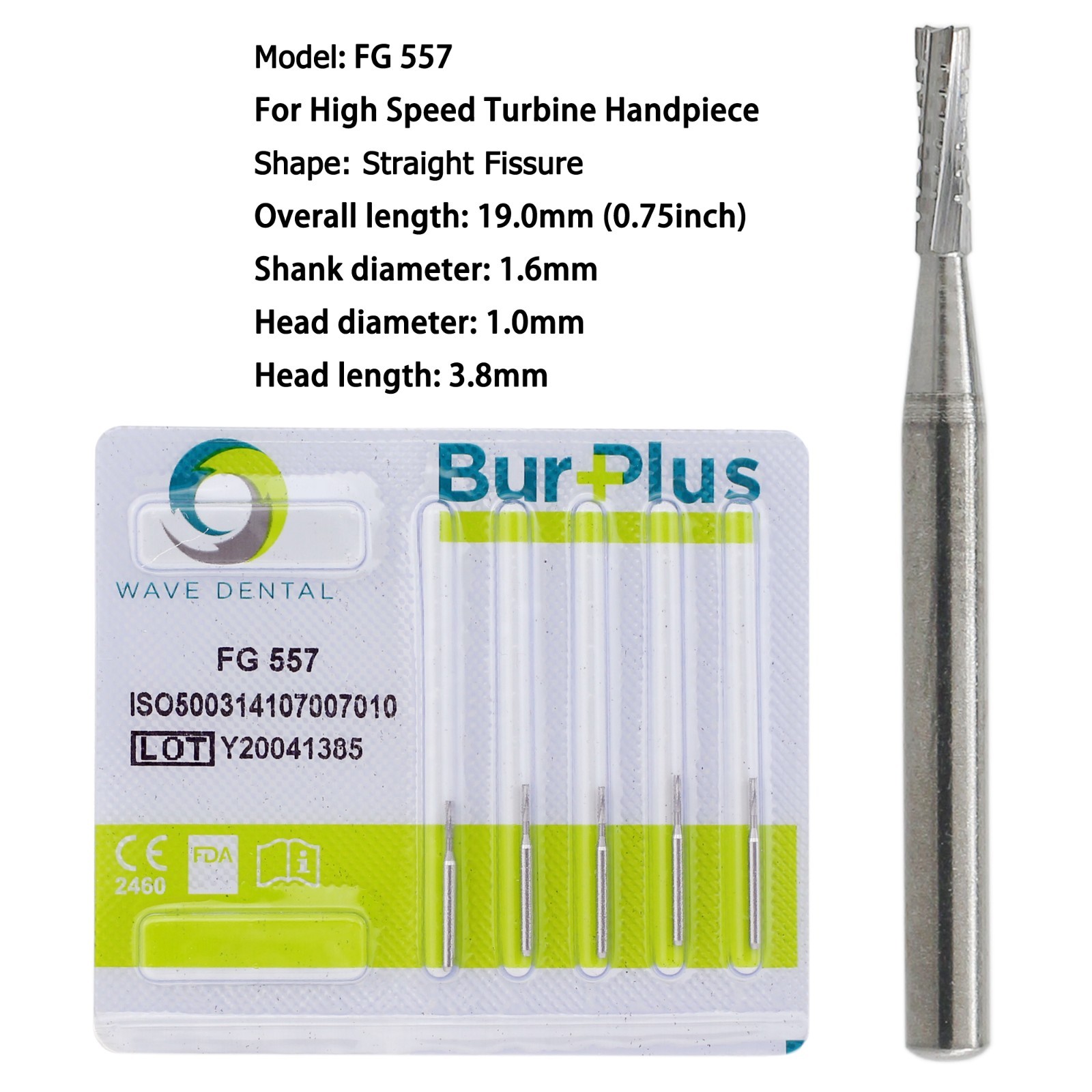 Wave Dental Carbide Burs Round Bur FG 330 1/4 2 6 8 557 High Speed Friction Grip