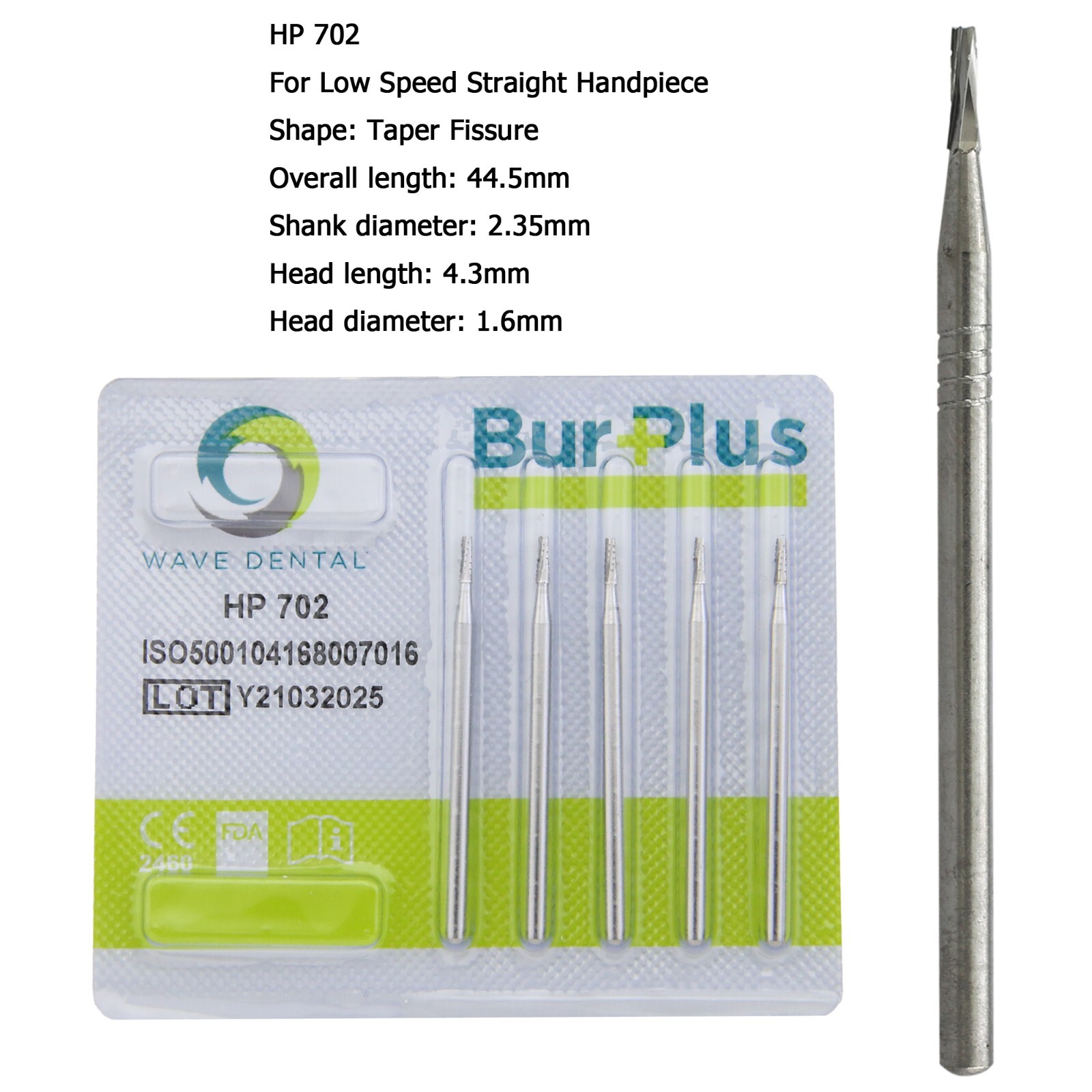 Wave Dental Carbide Burs Straight Surgical Burs Low Speed HP 557 702 703L 44.5mm