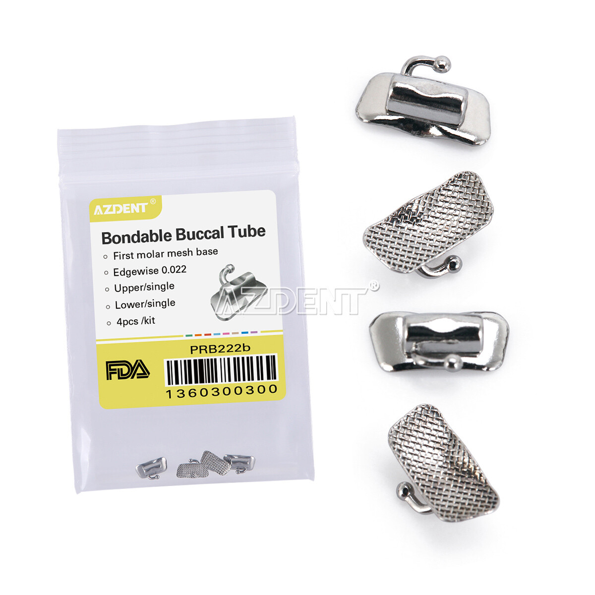 AZDENT Dental Orthodontic Bondable Buccal Tube 1st 2nd Molar MBT/Roth.022/.018