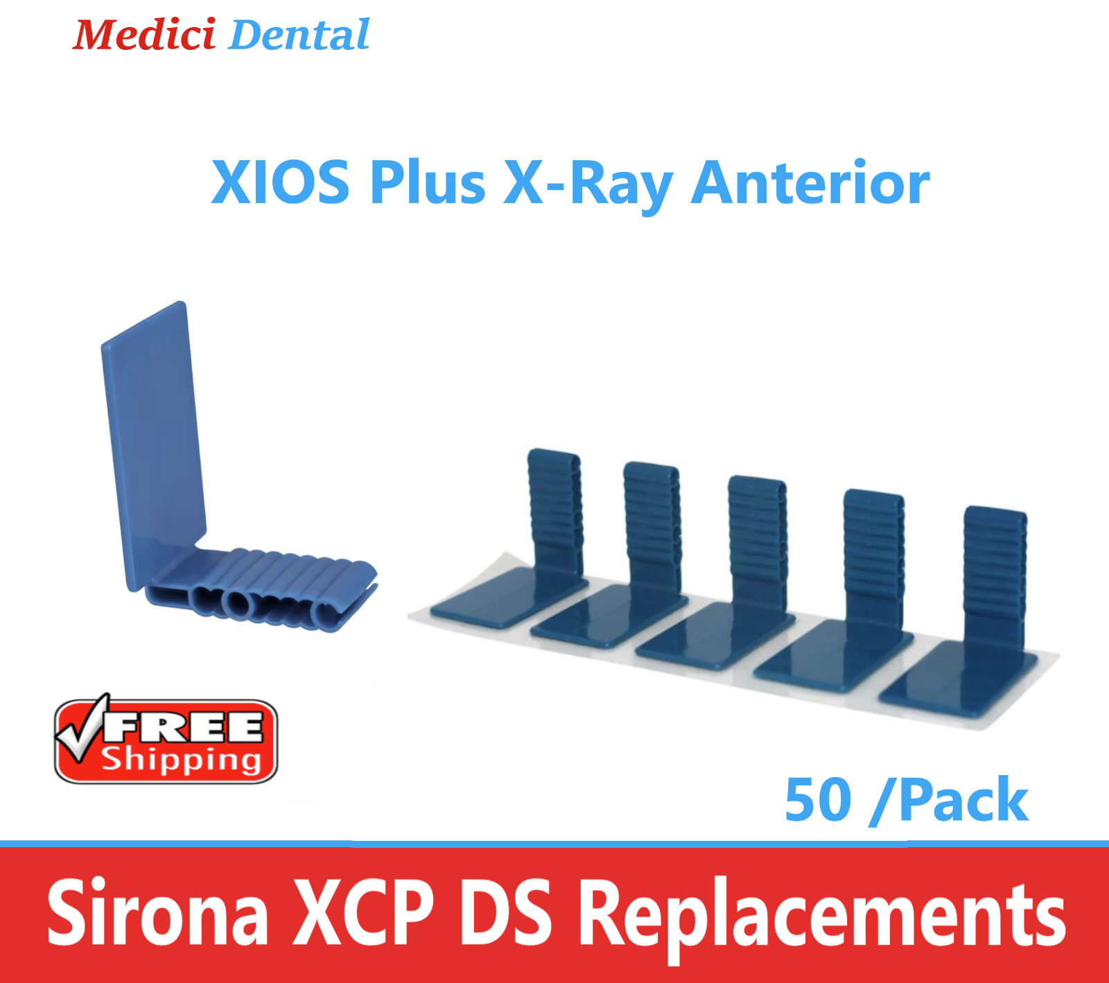 XIOS Plus X-Ray Disposable Digital Sensor Holder Anterior fits XCP Ring Arm 50Pk