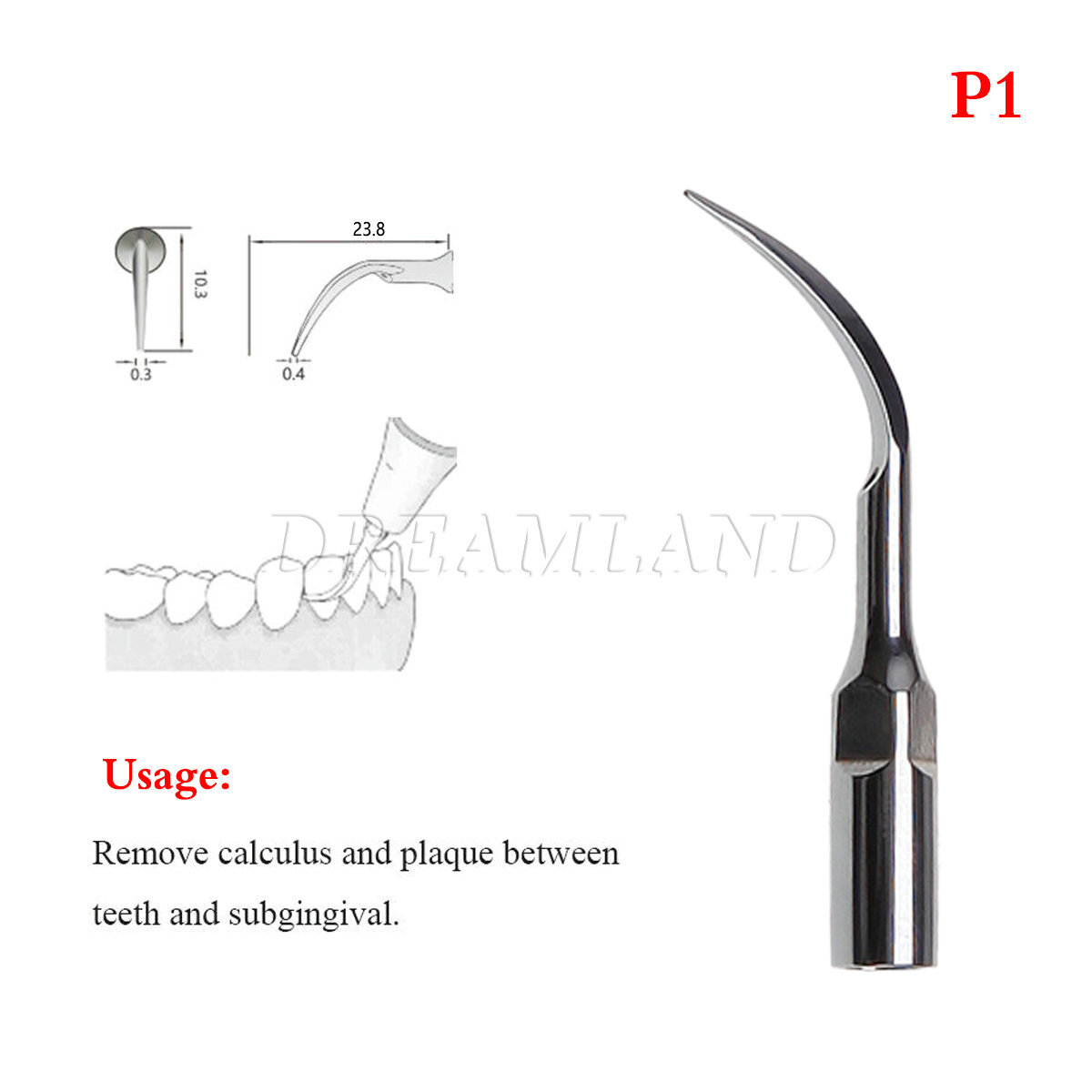 10 Dental Ultrasonic Scaler Scaling mixed Tips Fit DTE SATELEC Handpiece GD1-GD6