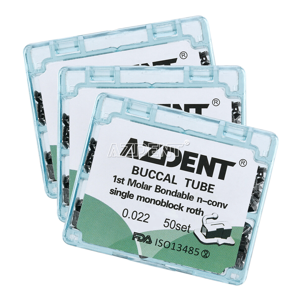 AZDENT Dental Ortho Buccal Tubes 1st Molar Tube Roth 0.022 Bondable Non-conv