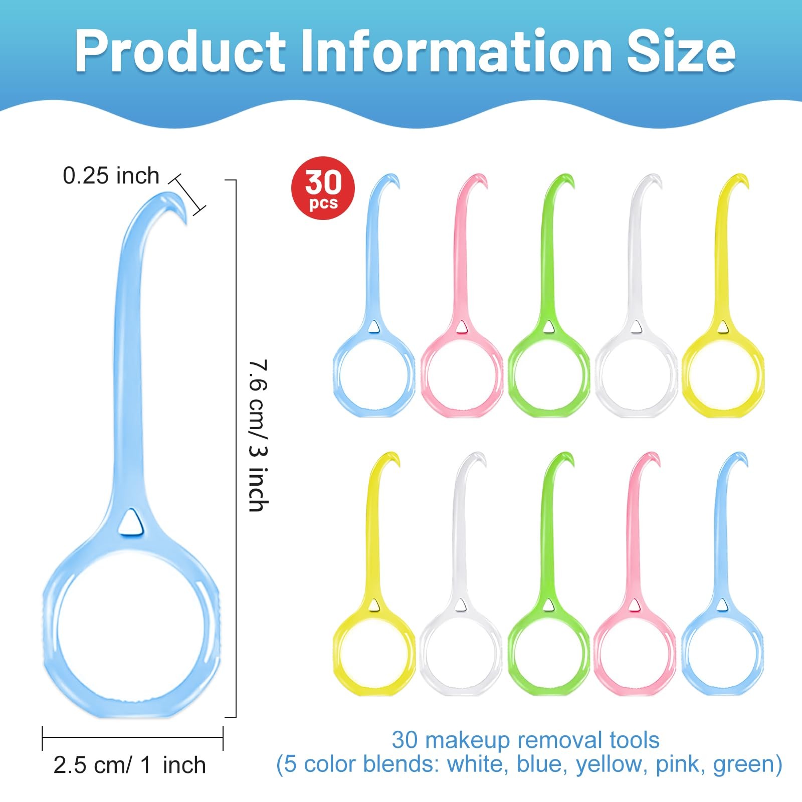 30 Pcs Dental Remover Tool Colorful Orthodontic Aligner Removal Hook for Braces