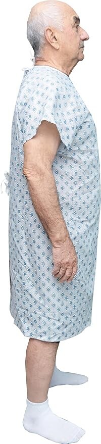 6 PACK – Reusable Hospital Gowns for Men Medical Patient Gowns with Back Ties