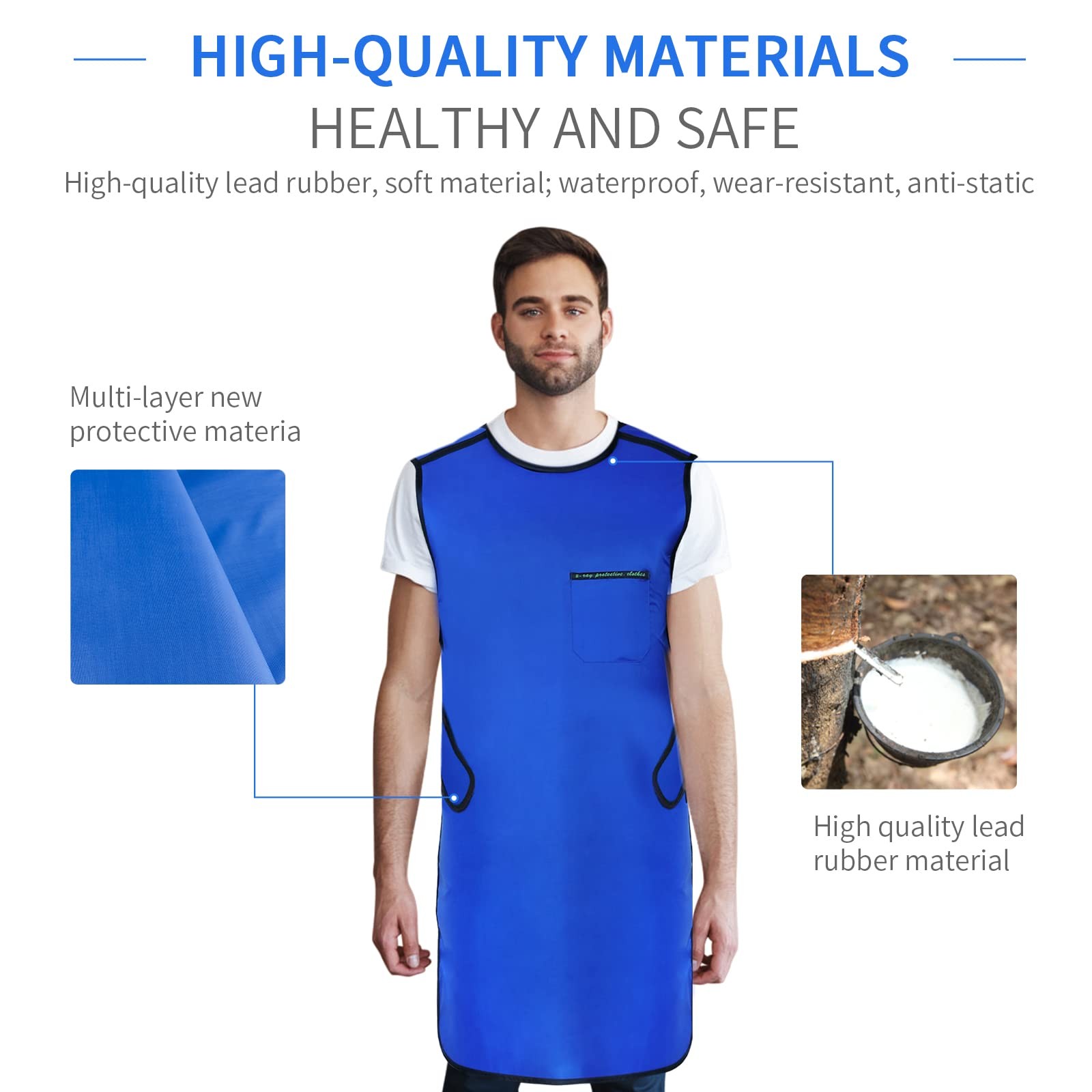 ANNWAH 0.35mmPb X-Ray Apron,Lightweight X-Ray Shield Apron for Adult,Dental Lead