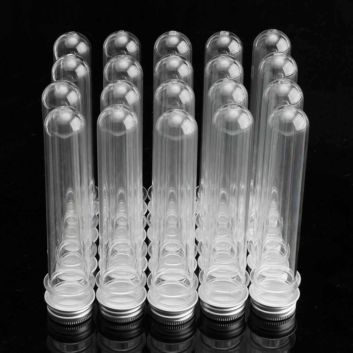 20 Pack 40ml Clear Plastic Test Tubes with Caps for Wedding Favor Storage Lab