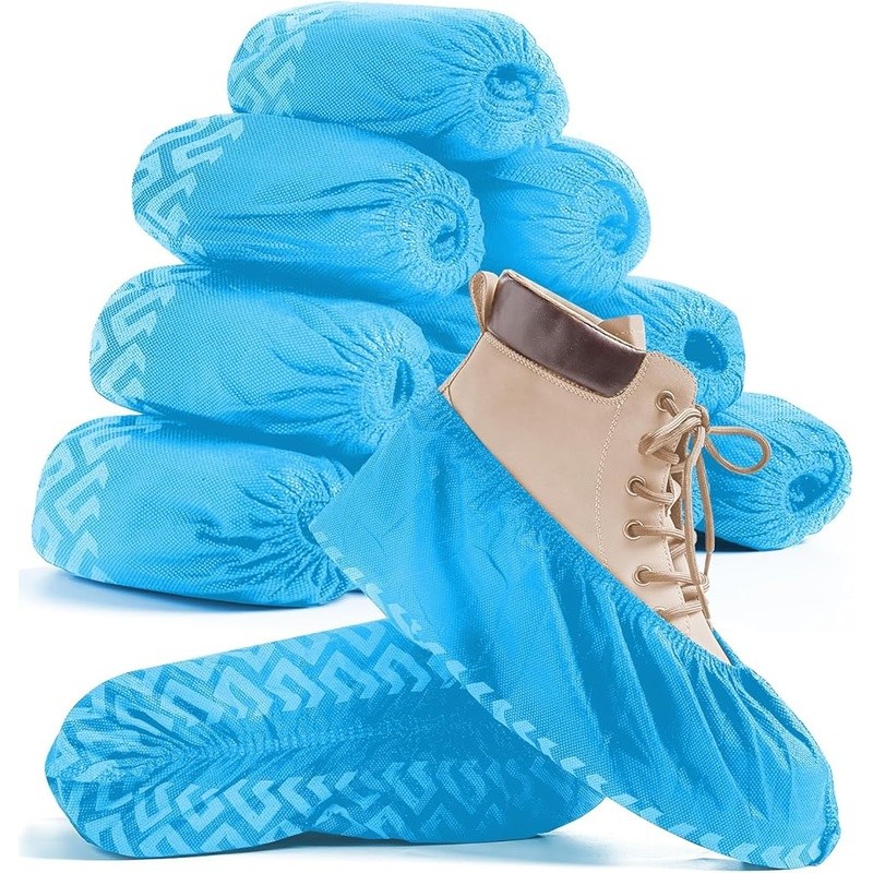 Disposable Non-Slip Shoe Covers Indoor Use Thick Durable Stretchable Booties