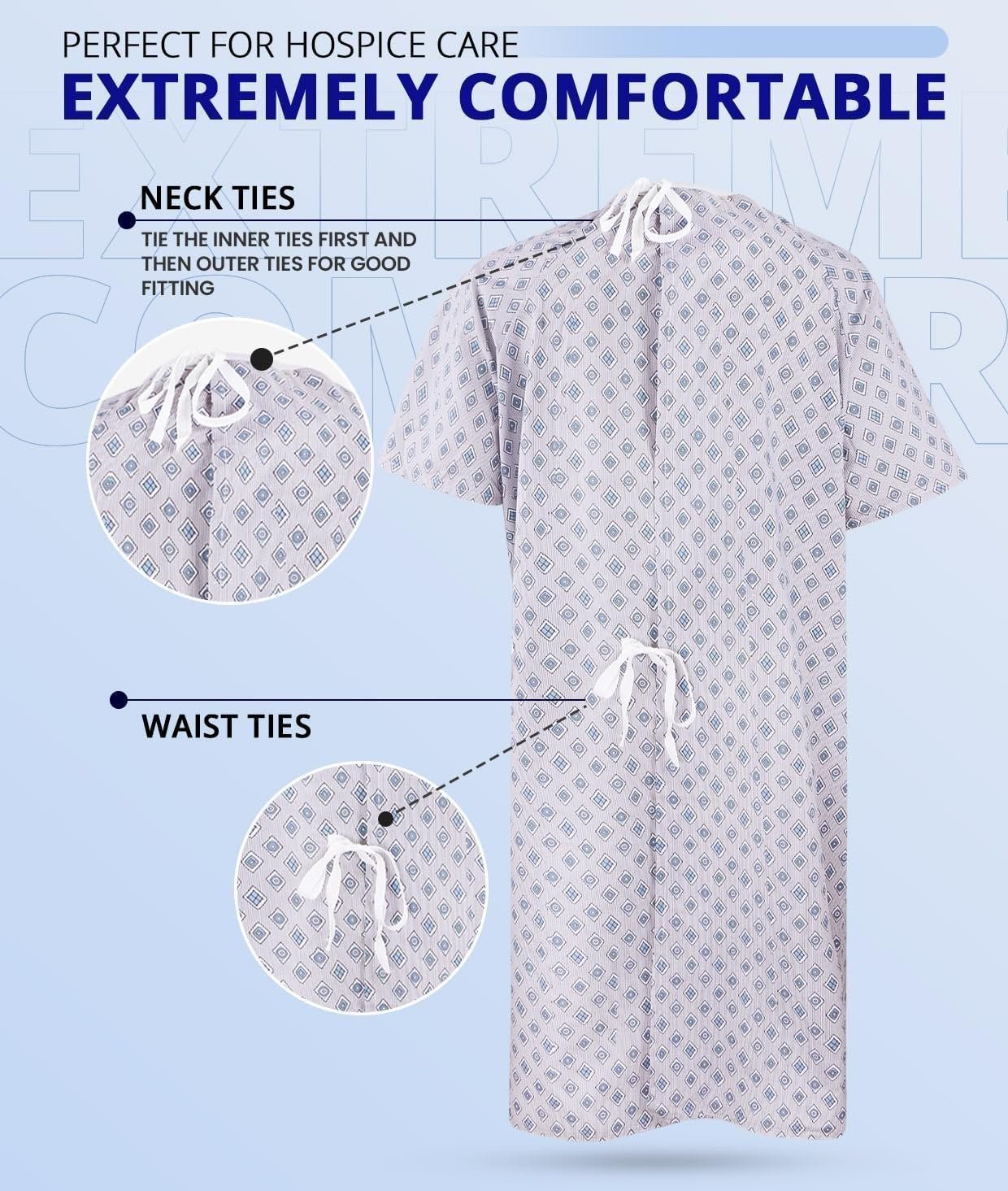 Utopia Care 6 Pack Unisex Hospital Gowns, Long Length Patient Gowns with Back…