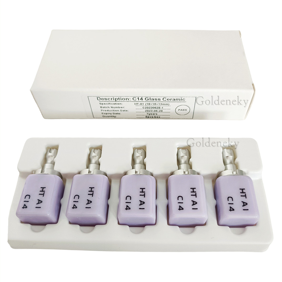 5Pcs/Box C14 Dental Glass Ceramic Lithium Dislicate Blocks Cerec CAD CAM