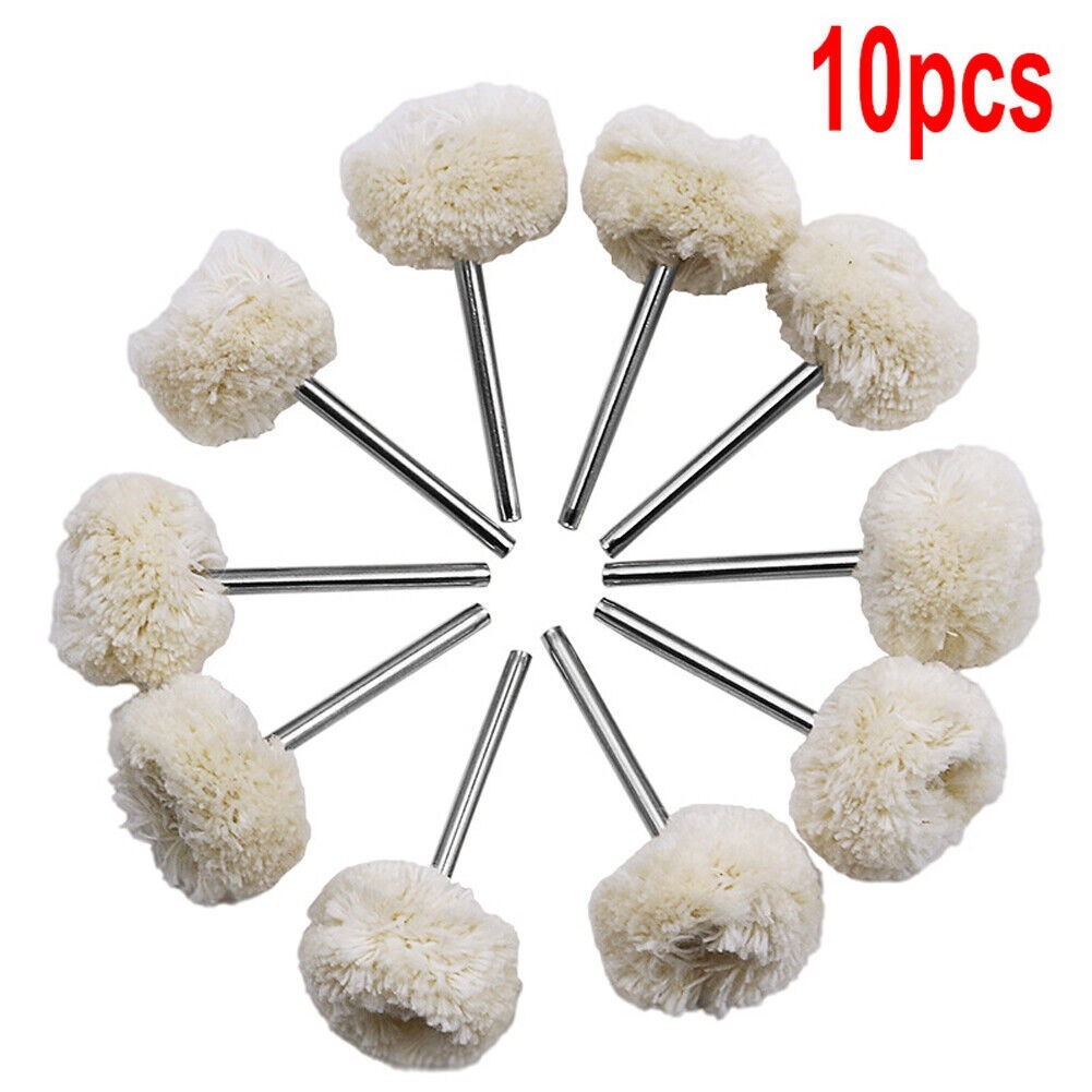 20 Pcs Wool Felt Abrasive Head Dremel Type Grinding Buffing Polishing Pads Wheel