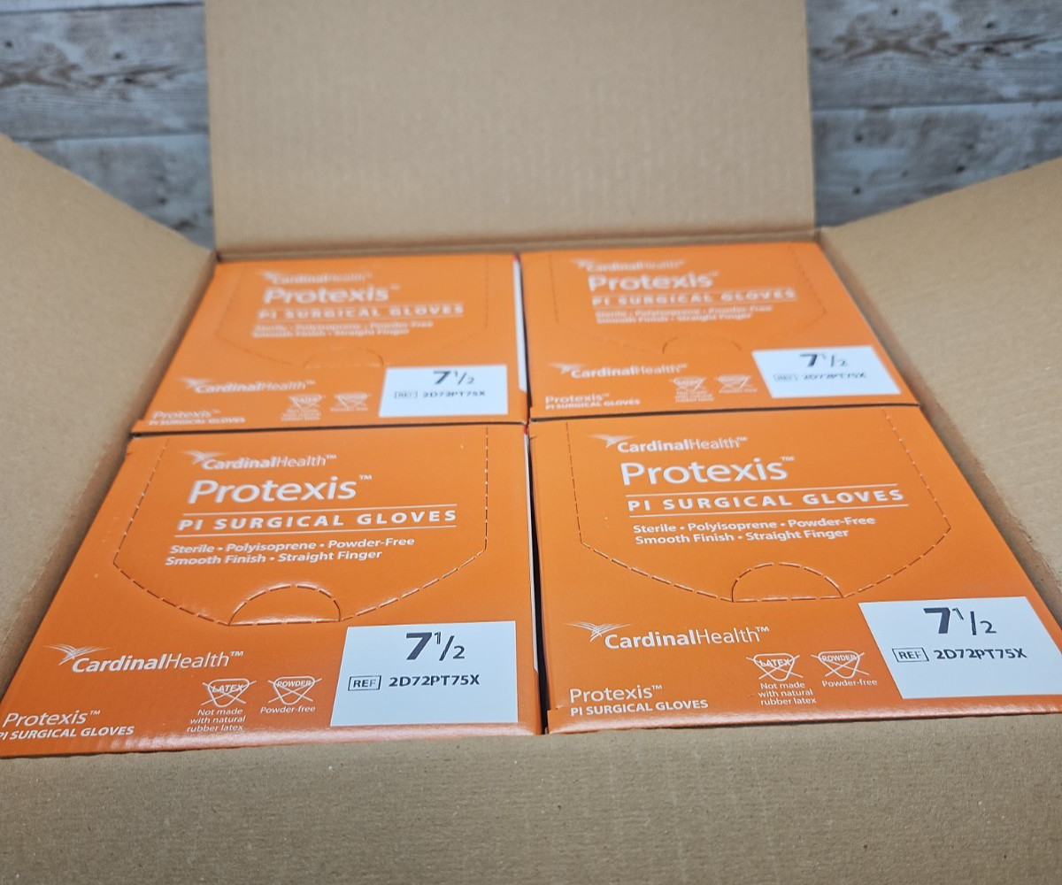 Protexis PI Surgical Gloves *1 CASE 200 Pair* Cardinal Size: 7.5 Exp: 12/27
