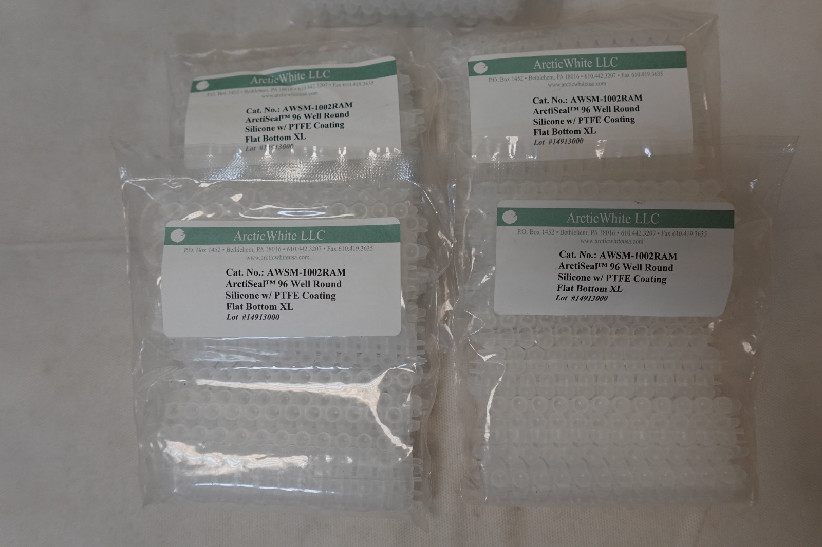 Lot of 5 – Arctic White ArctiSeal 96 Well Round Silicone Seal PTFE AWSM-1002RAM