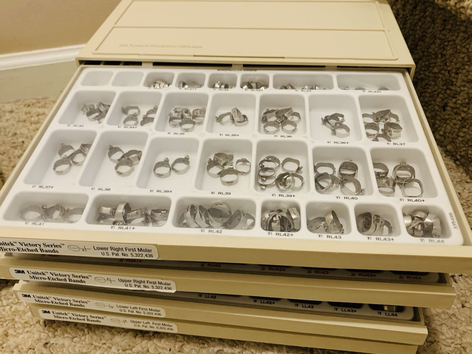 Lot of 12, 3M Unitek Victory Series Bands ESPE Dental Molars Trays Discs Crowns