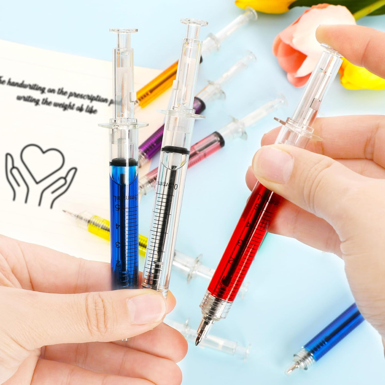 30 PCS Syringe Pens, Multi-Color Nurses Week Gifts Bulk, Retractable Nurse Ballp