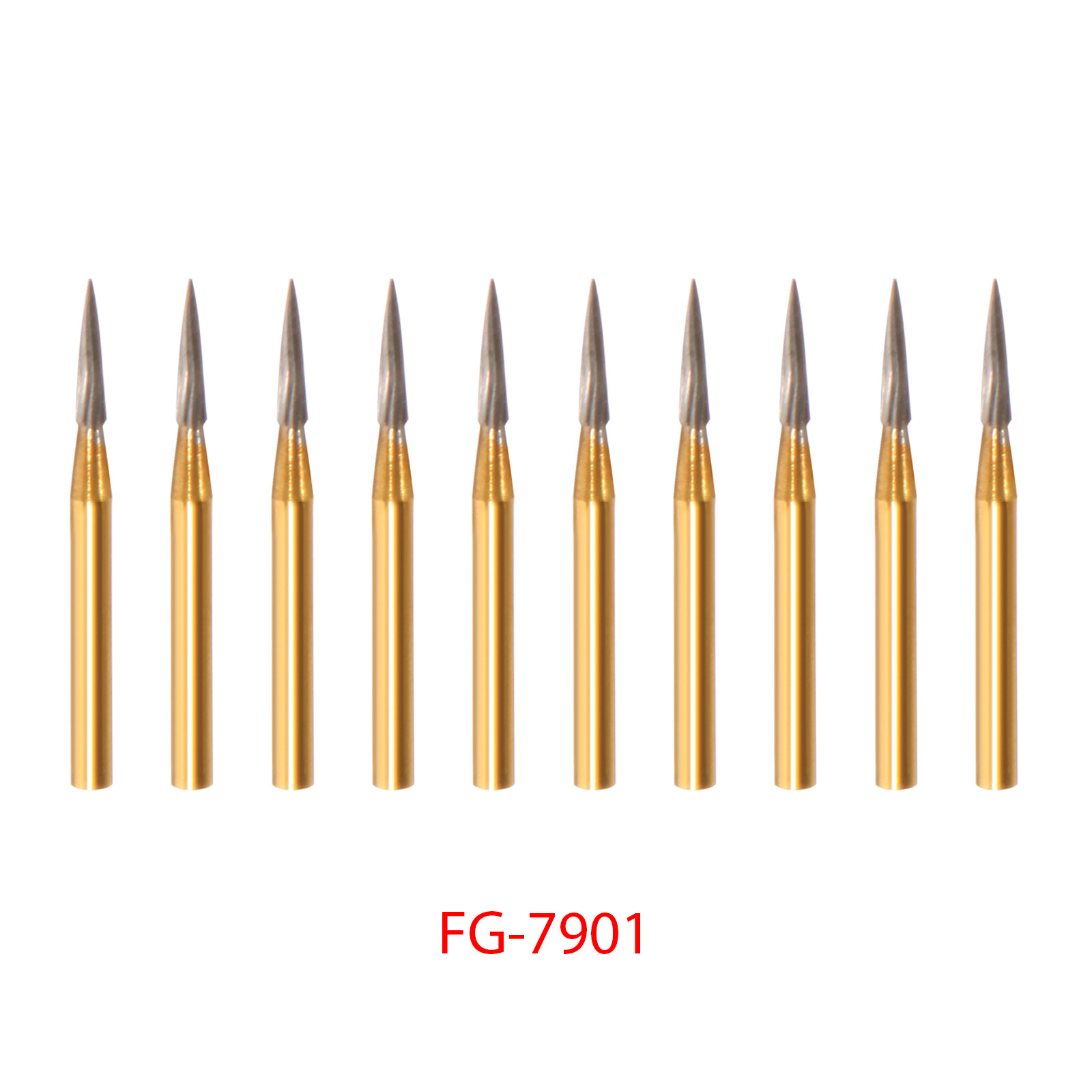 10 Pcs Dental Tungsten Carbide Trimming & Finishing Burs Drill Smooth FG 7901