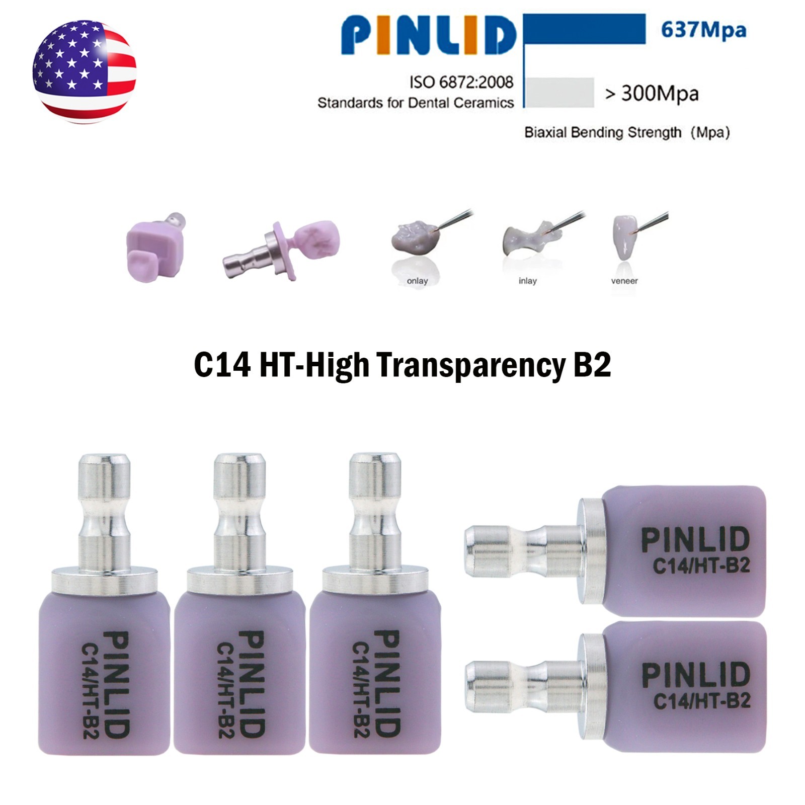 US C14 Emax Dental Glass Ceramic HT LT Lithium Dislicate CAD/CAM Cerec Blocks