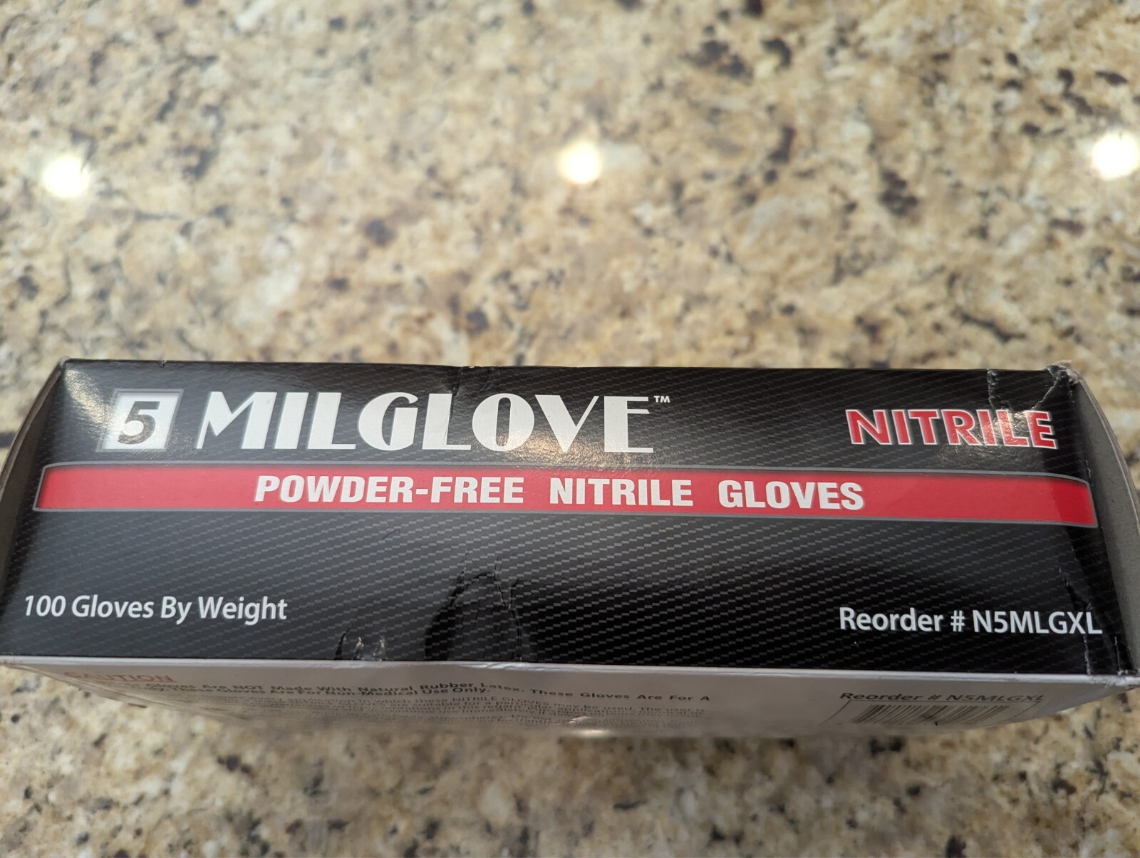 Milglove 5 Nitrile Powder-Free Gloves Industrial Grade N5MLGXL size XL 100 count