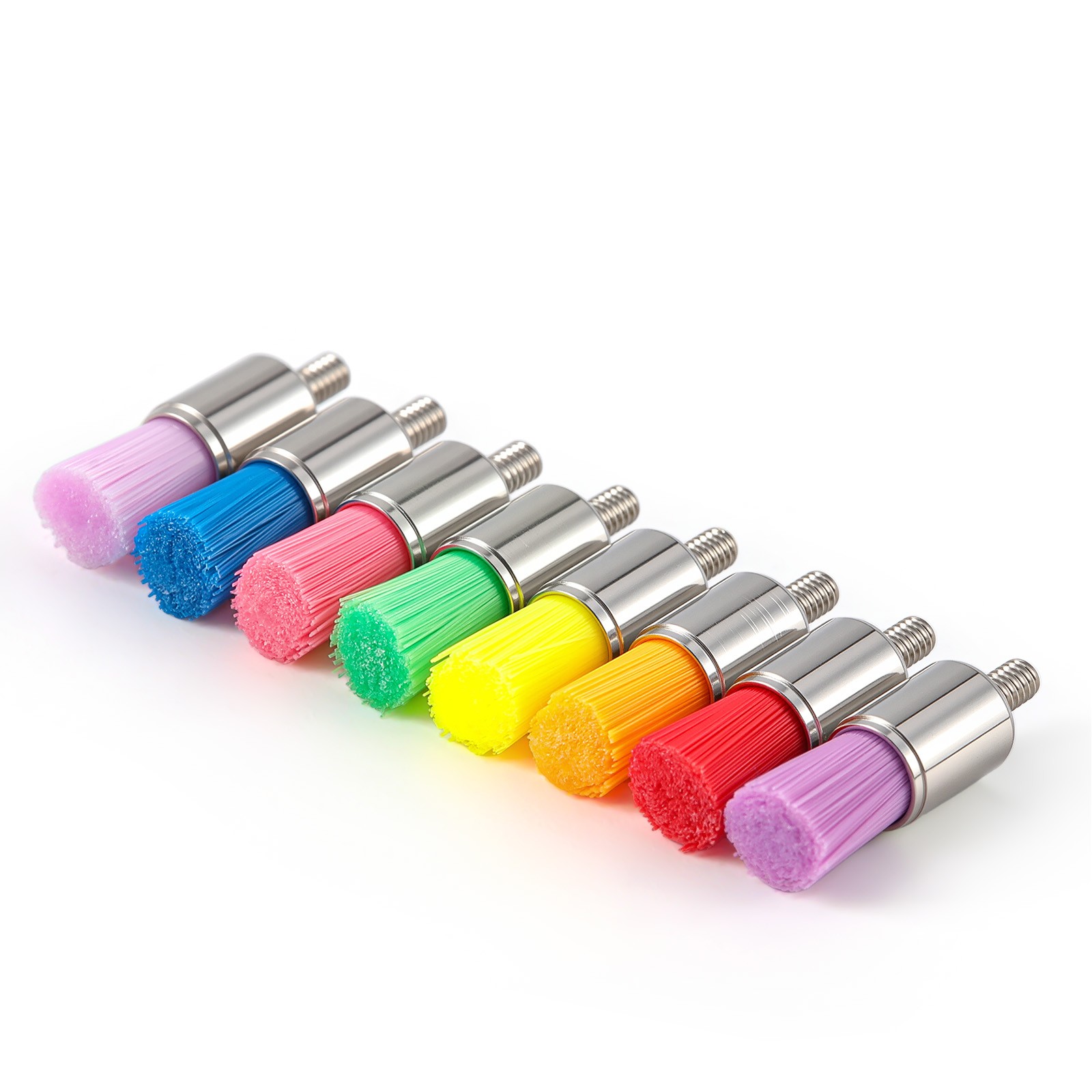 144 Dental White & Colorful Prophy Polishing Brush Nylon Flat Latch/Tapered Type