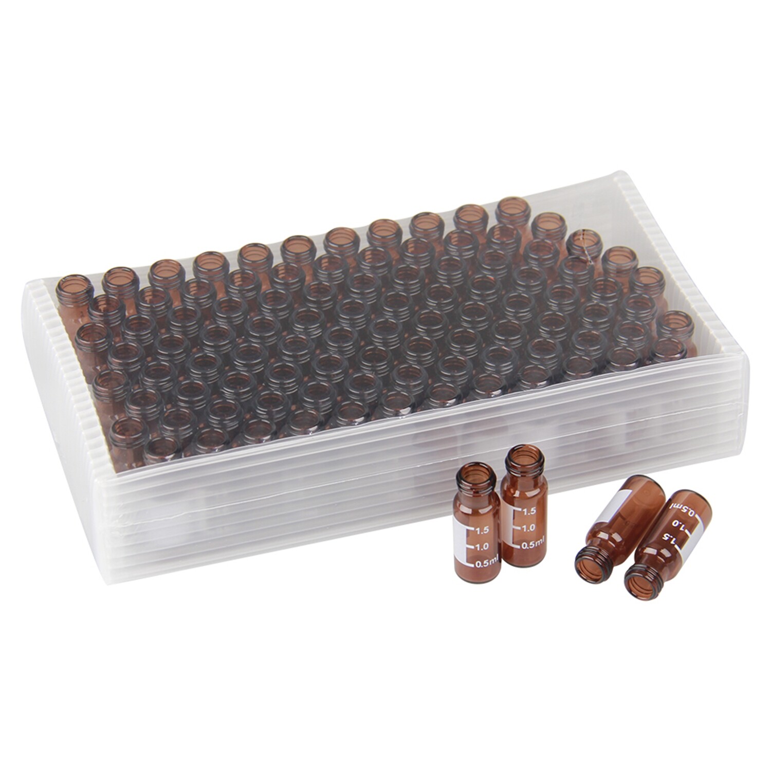 2mL Amber/Clear Autosampler Vials 9-425 Pre-slit Screw Caps Blue PTFE LAB