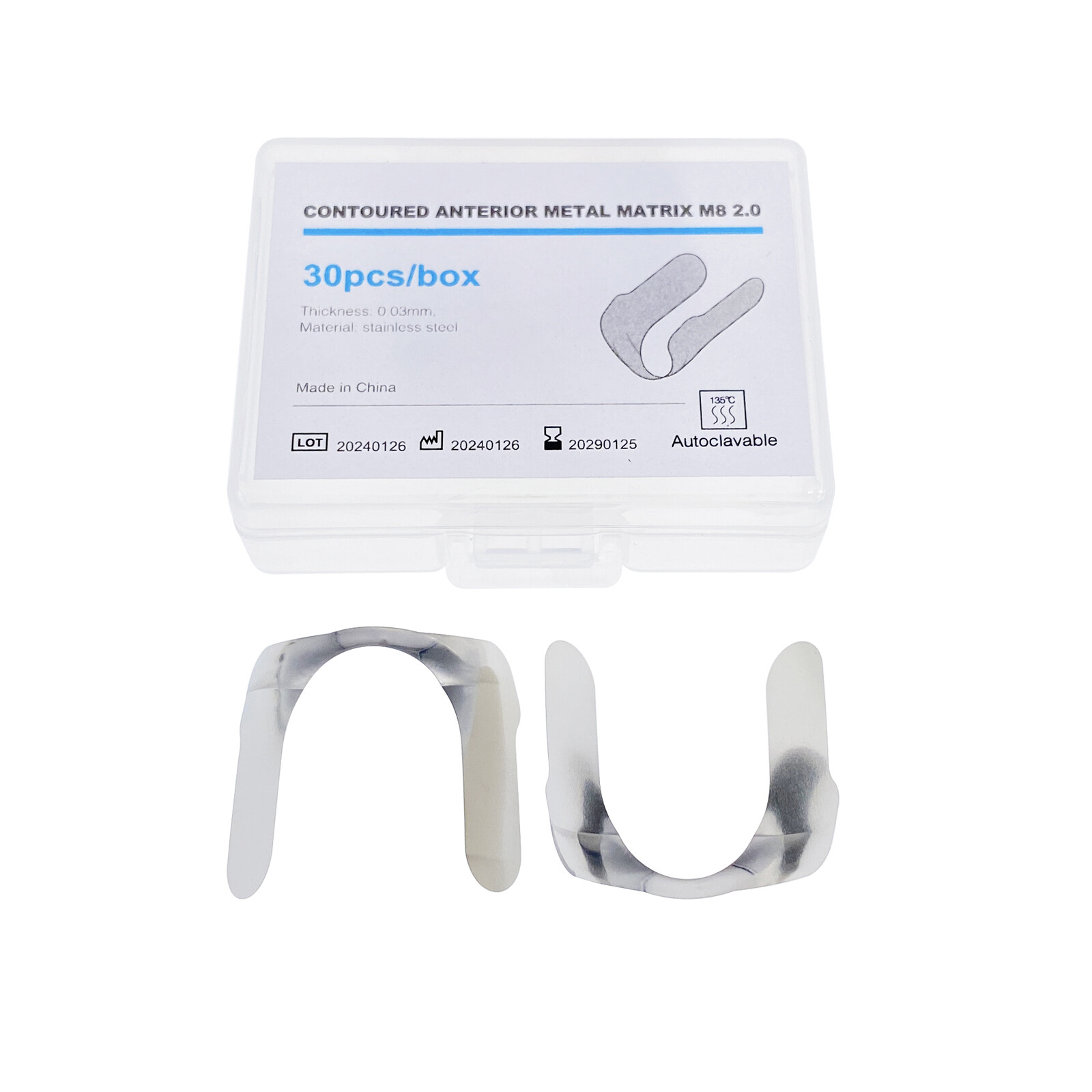 30Pcs/Box Dental Anterior Twin Matrices Cervical Matrix Similar Unica TOR System