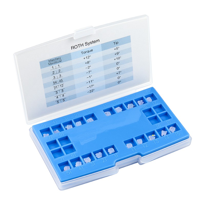 Dental Orthodontic Ceramic Bracket Dental Clear Brace Roth/MBT 345 with Hooks