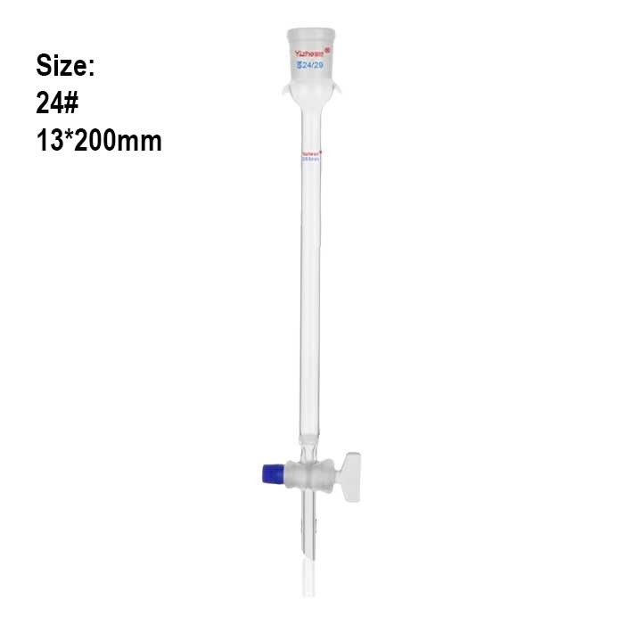 24# 13*200mm Glass Chromatography Columns Sand Filter Chemistry Lab Supply