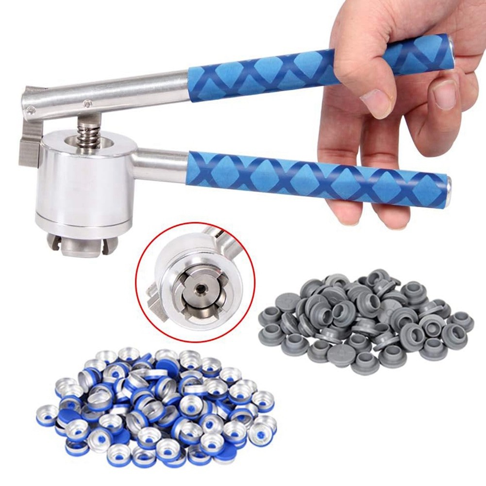 13mm Vial Crimper, 100 Pcs Flip Caps and 100 Pcs Rubber Stoppers are6391