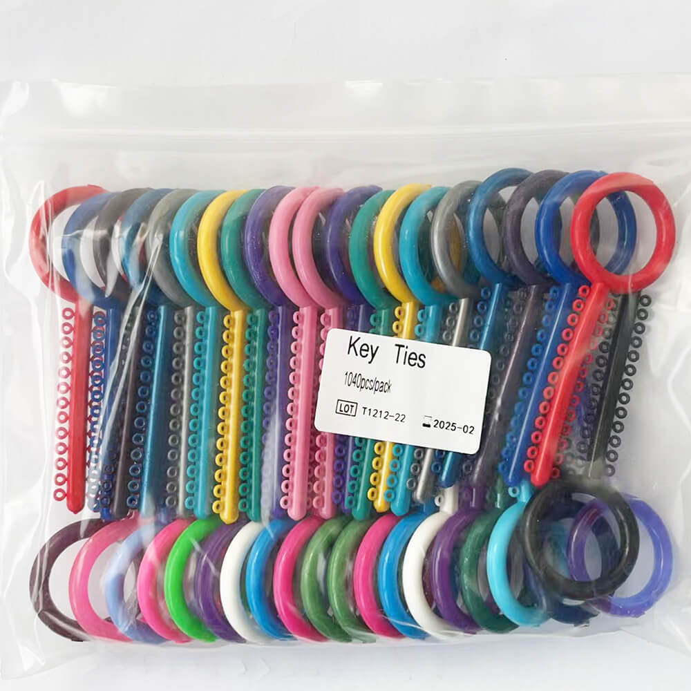 1040Pcs/pack Dental Orthodontic Ligature Ties Multi-Color Key Type