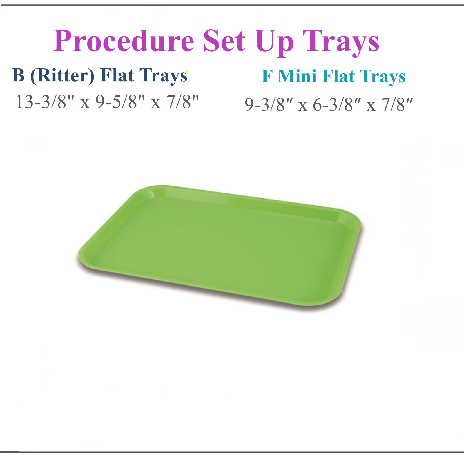 Dental Flat Tray Autoclavable Plastic Instrument Procedure Trays Non-Slip