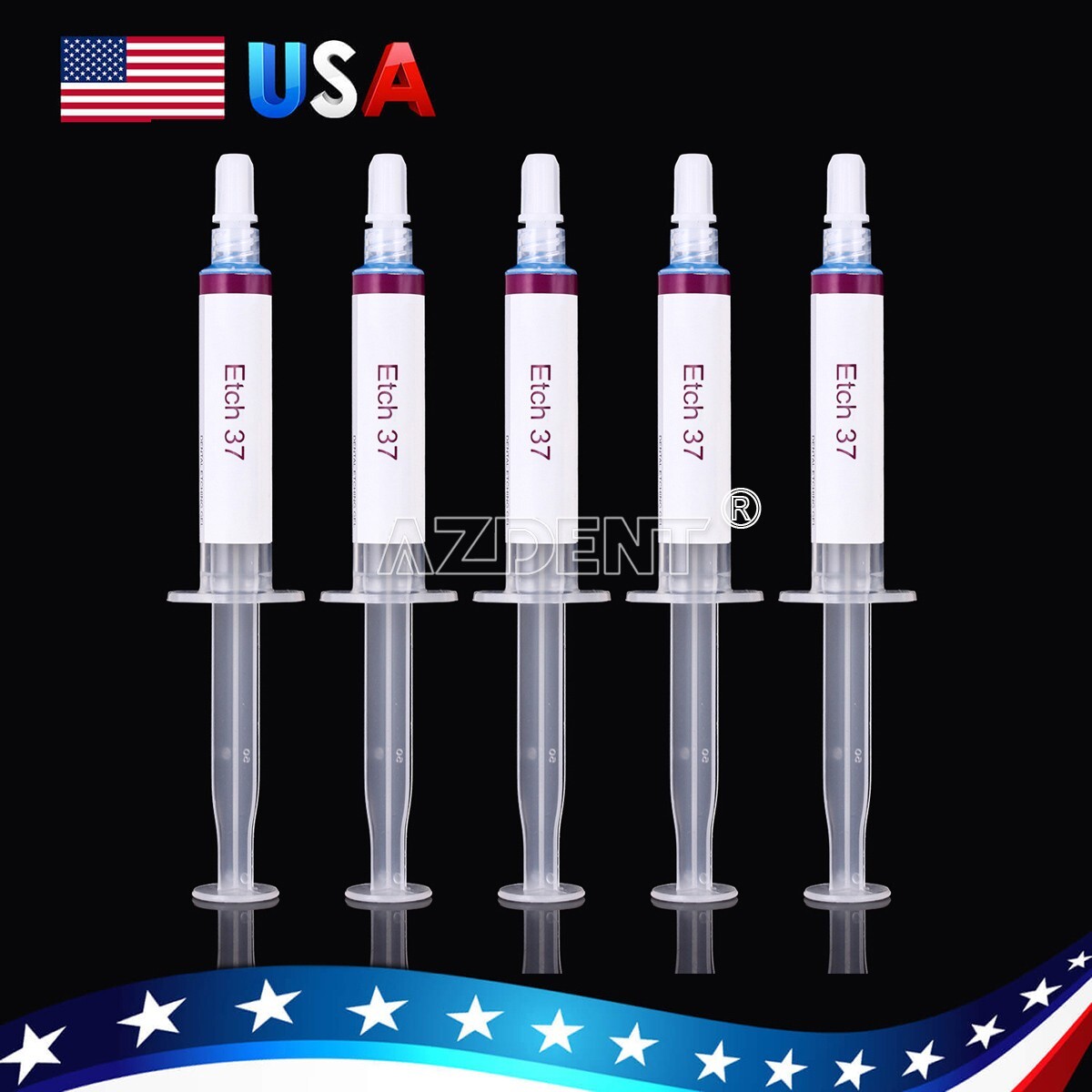 10Pcs Dental 37% Gel de Grabador de Ácido Fosfóric Compuesto F Esmalte y dentina