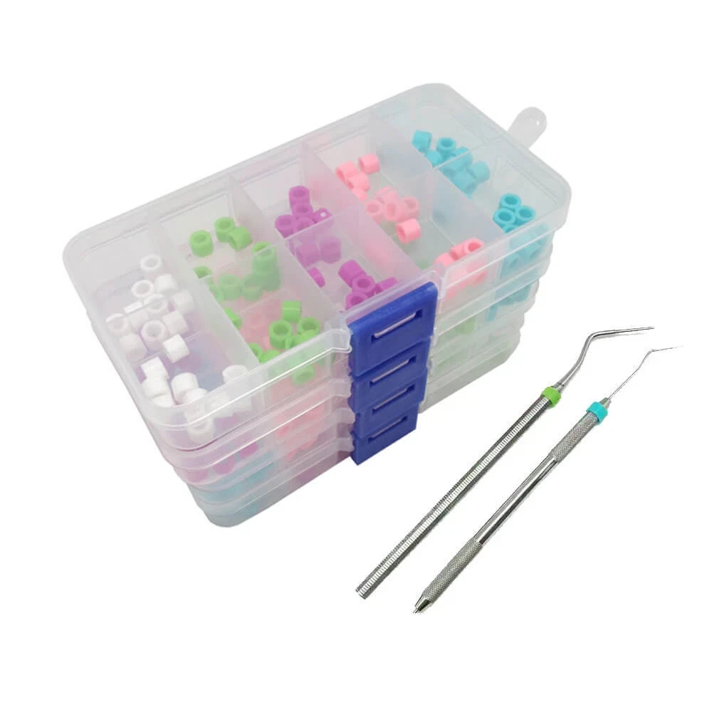 100 Pcs/Box Dental Mixed Color Instrument Code Ring Plain Tool Ring Small Size