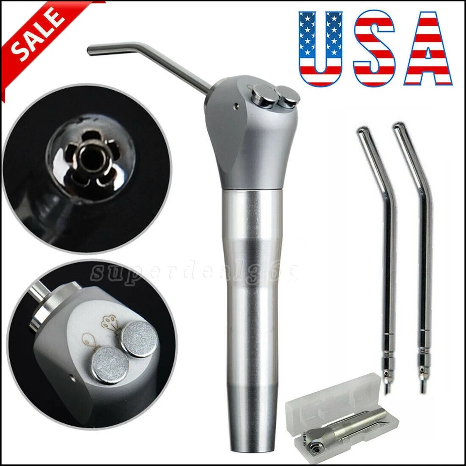 1 Set Dental Air Water Spray Triple 3-way Syringe Button Handpiece+2 Nozzle Tips