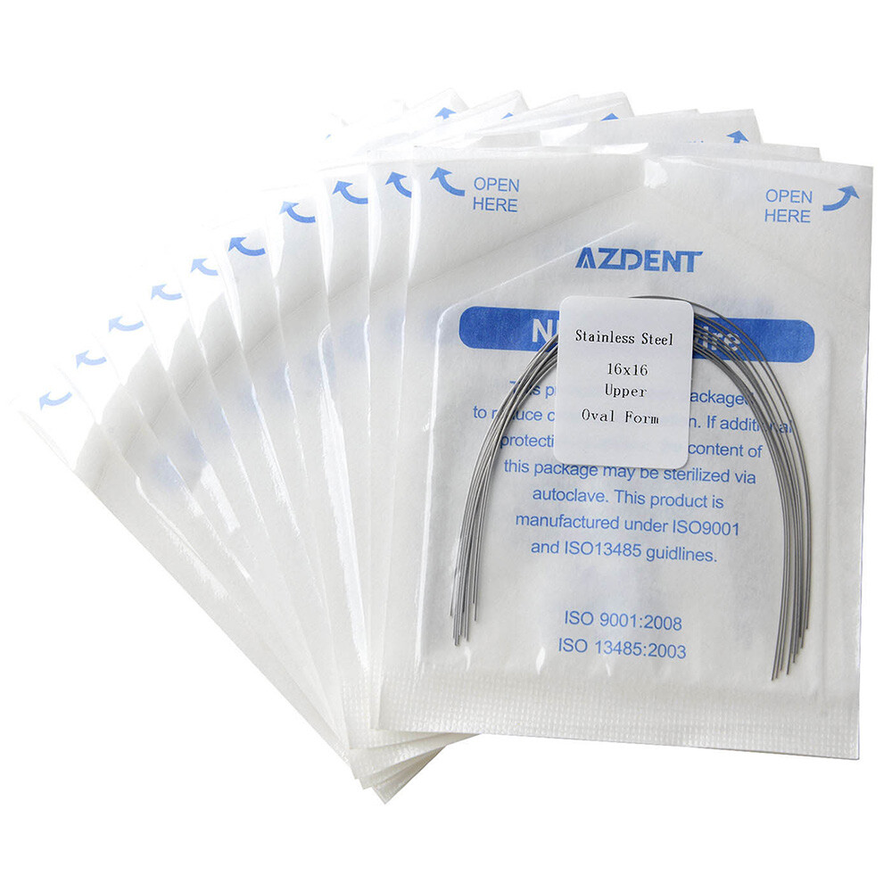 AZDENT Dental Ortho Super Elastic Niti/Stainless Steel Rectangular Arch Wire