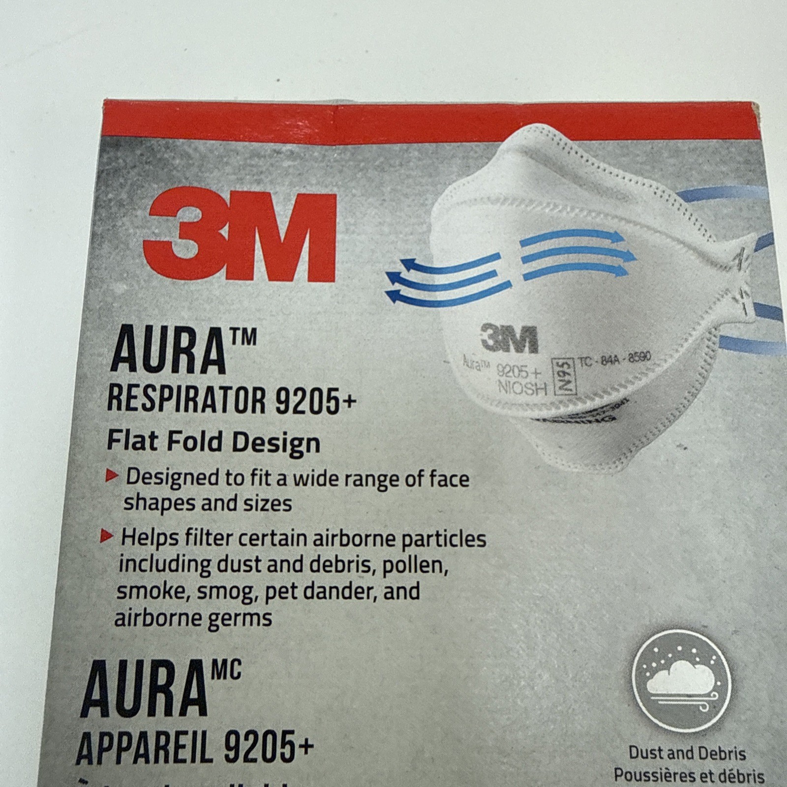 7 Pack 3M Aura Respirator 9205+ N95 Dust Debris Germs Smoke Pollen Masks 3 Count