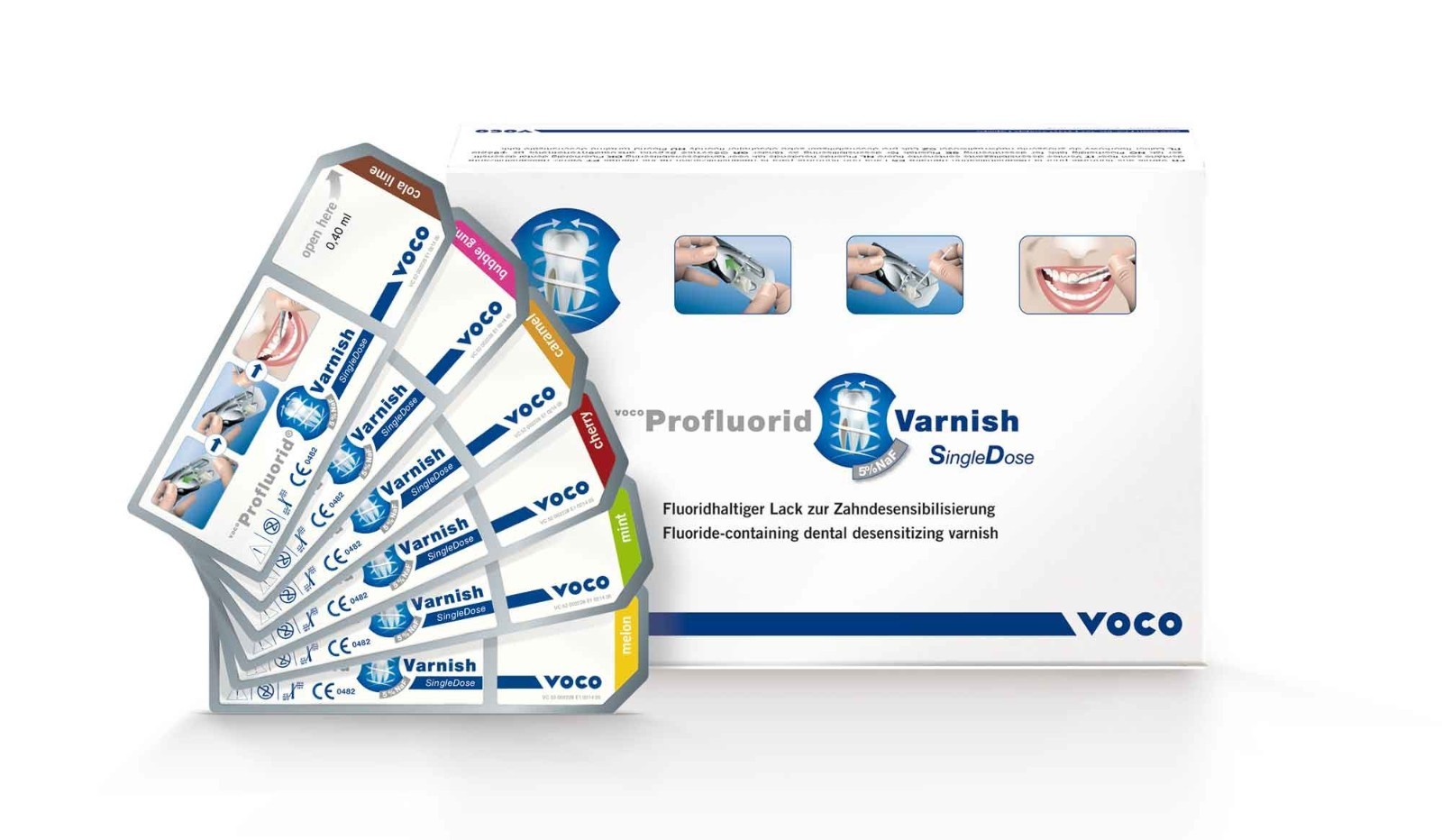 Voco Profluorid Varnish 48 Single Doses (Cherry,Melon,Caramel,Mint) Fast Ship