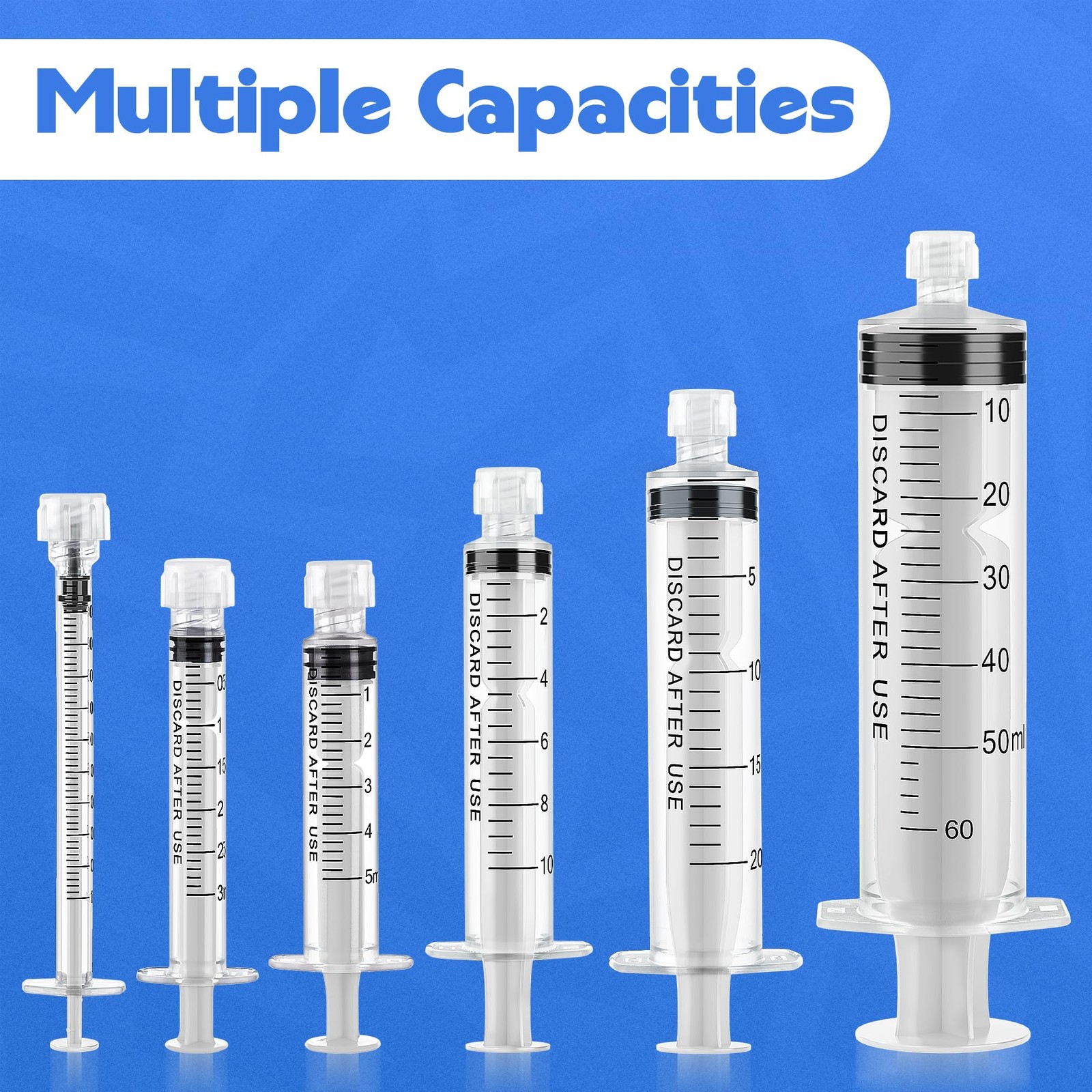 1mL Luer Lock Syringes without Needle – Syringe with Cap, Sterile Individually
