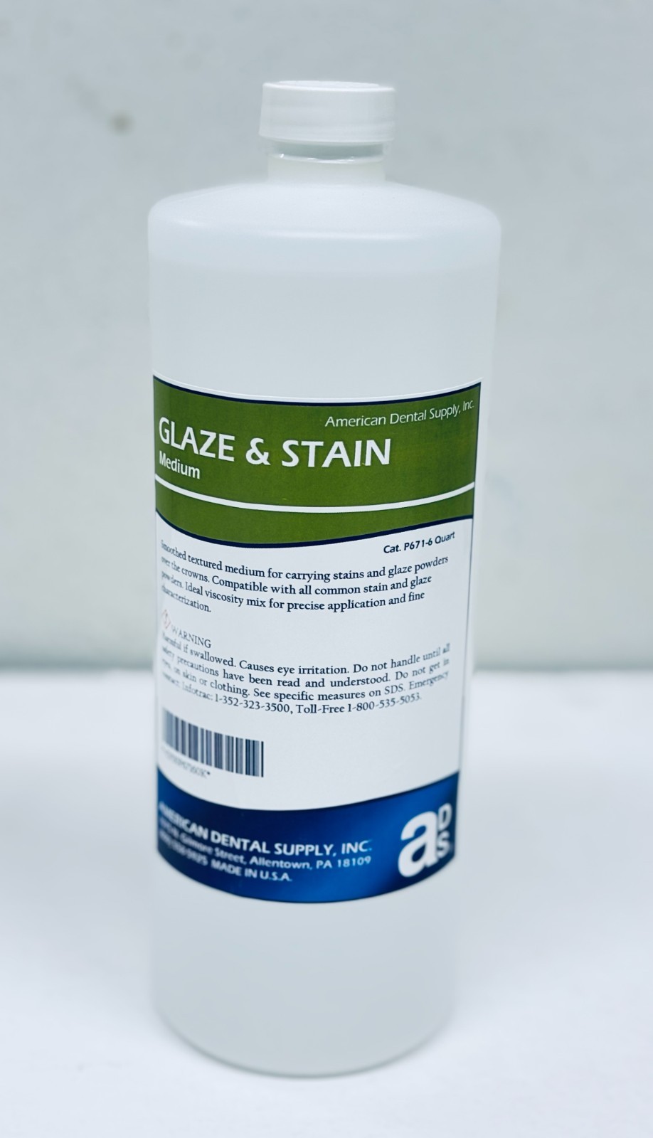 American dental supply [ads] glaze and stain Liquid
