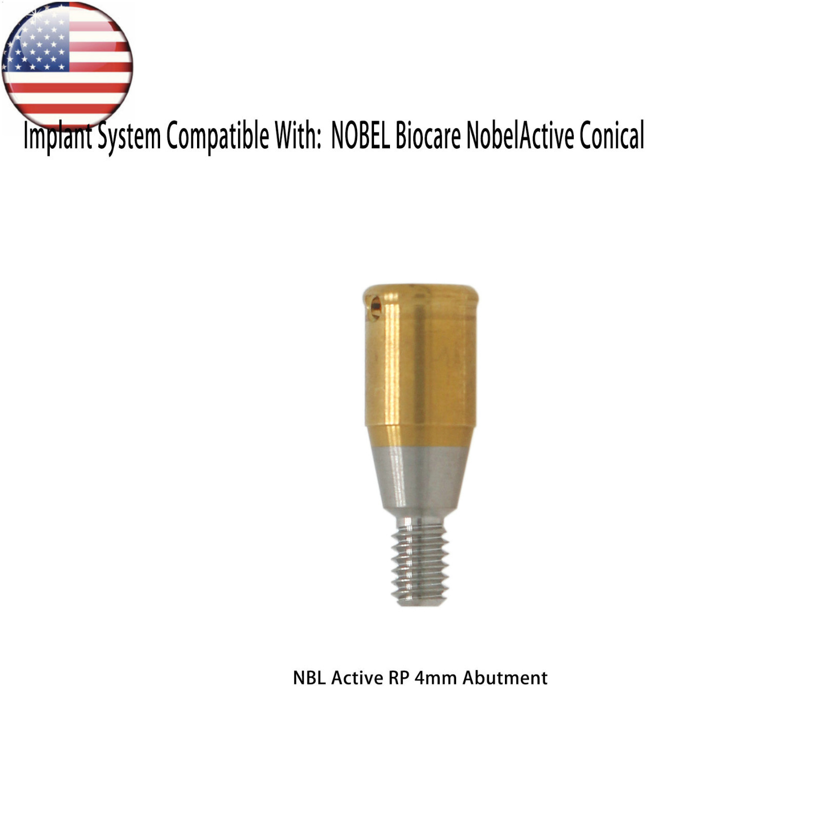 Locator Abutment for Nobel Active Biocare Conical Connection NP/RP 1-5mm Height