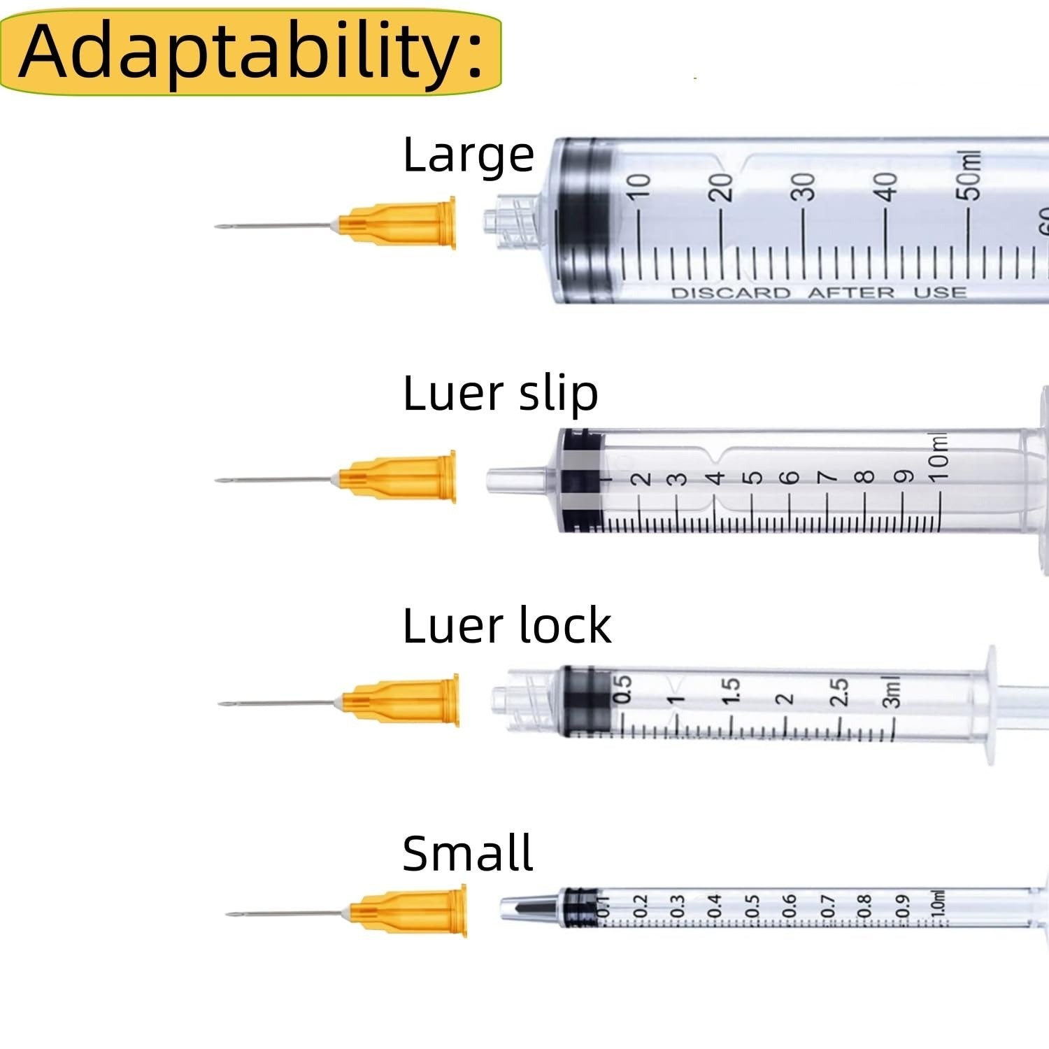 100 Pack 25 Gauge 5/8 Inch Sterile Disposable Syringes