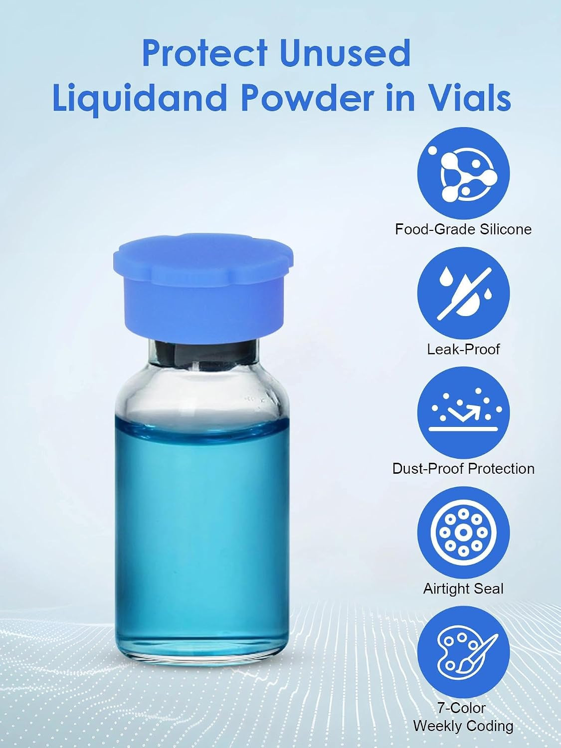 10Pcs Silicone Peptide Vial Caps, 3Ml Glass Vial Protective Covers | Leakproof P