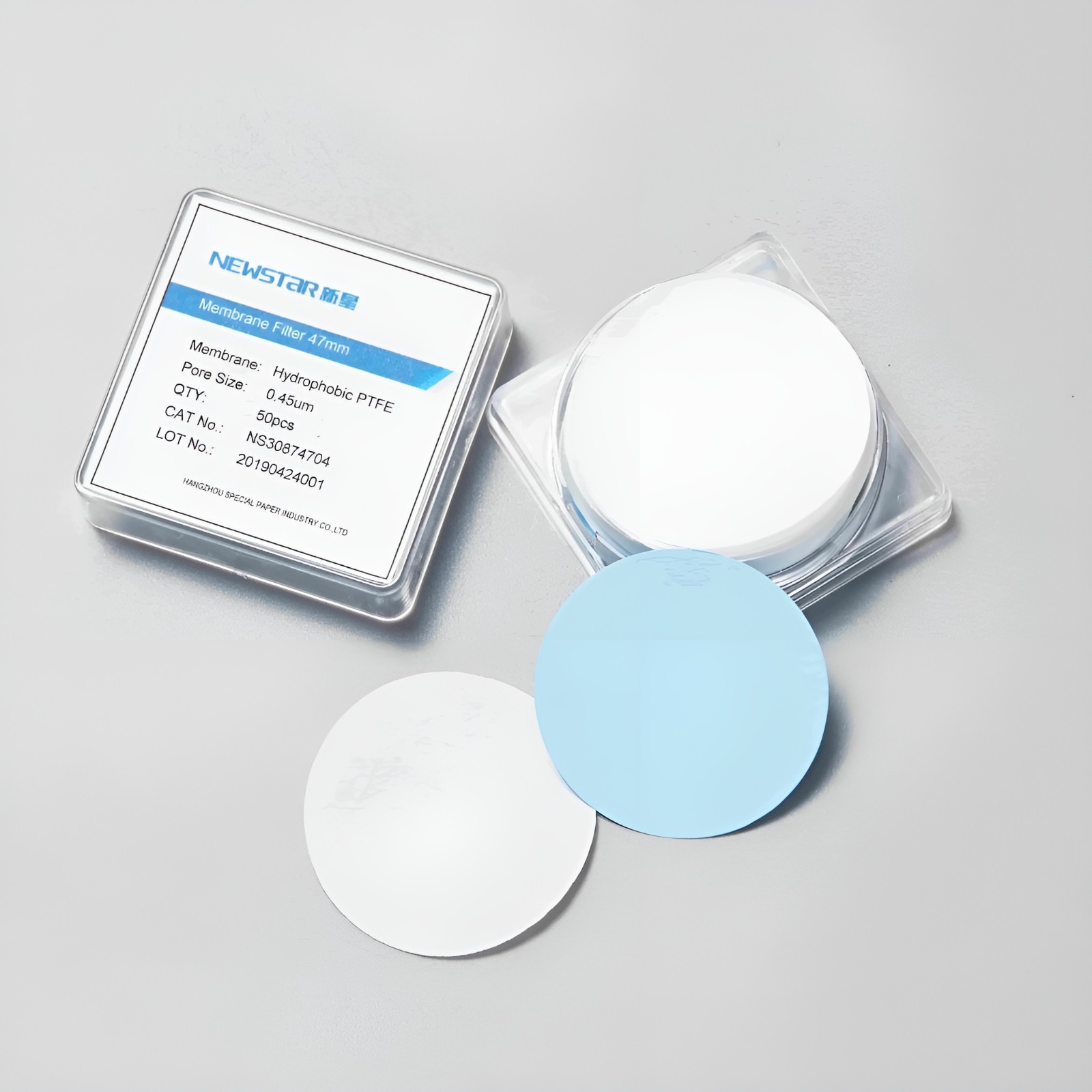 50pcs Hydrophobic PTFE 25/47/50/90mm Membrane Filter 0.22um/0.45um